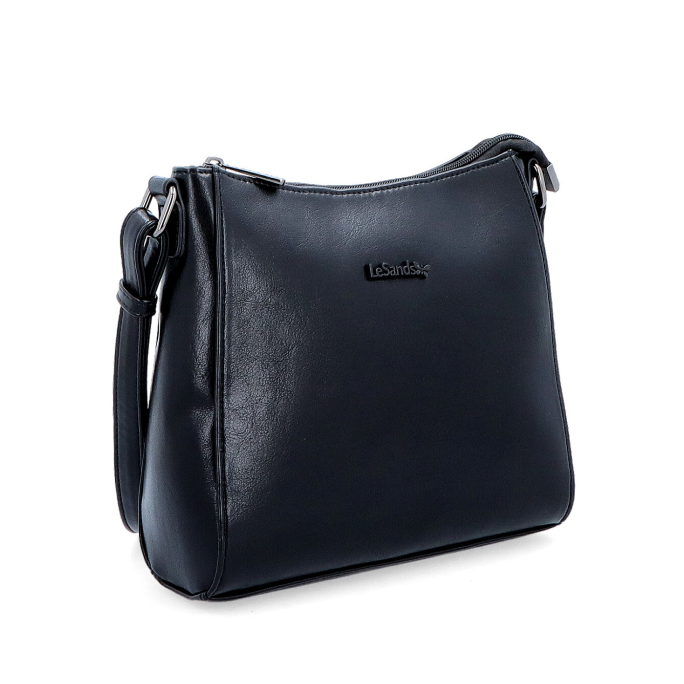Minimalistická crossbody kabelka do mesta Le Sands materiál syntetická koža zapínanie na zips farba čierna veľkosť malá 7706 C