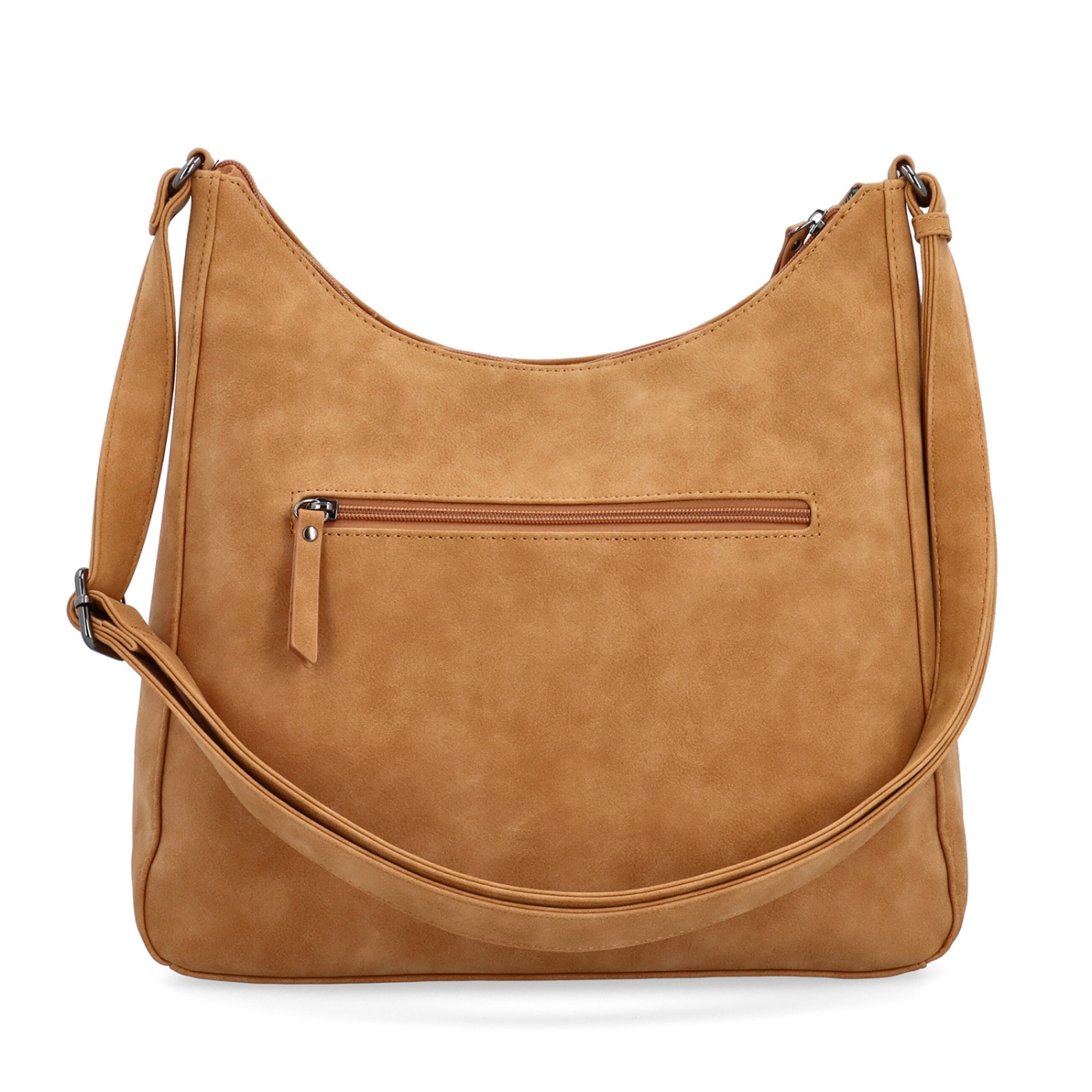 Crossbody syntetická kabelka s prešívaním Tangerin materiál syntetická koža zapínanie na zips farba koňaková veľkosť stredná 1104 CAM Zozadu