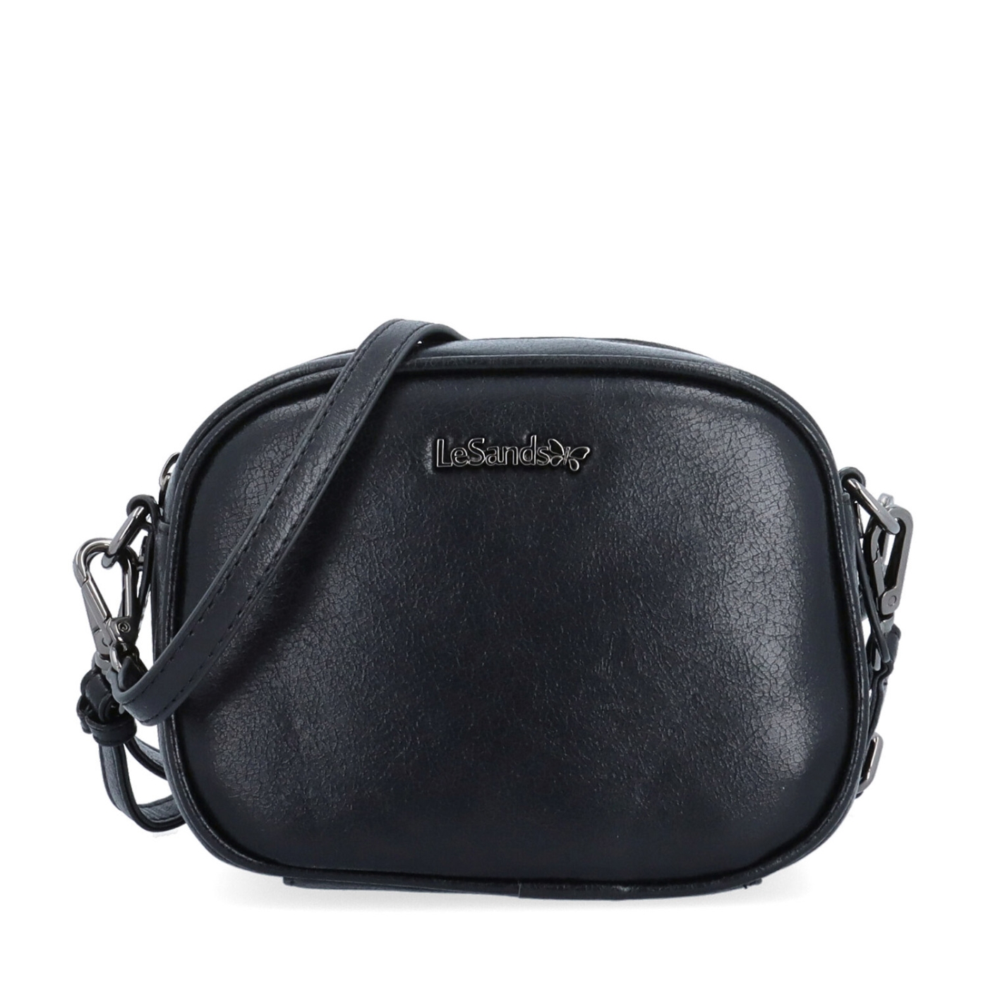 Malá crossbody kabelka s odopínateľným popruhom Le Sands materiál syntetická koža zapínanie na zips farba čierna veľkosť malá 4370 C Spredu