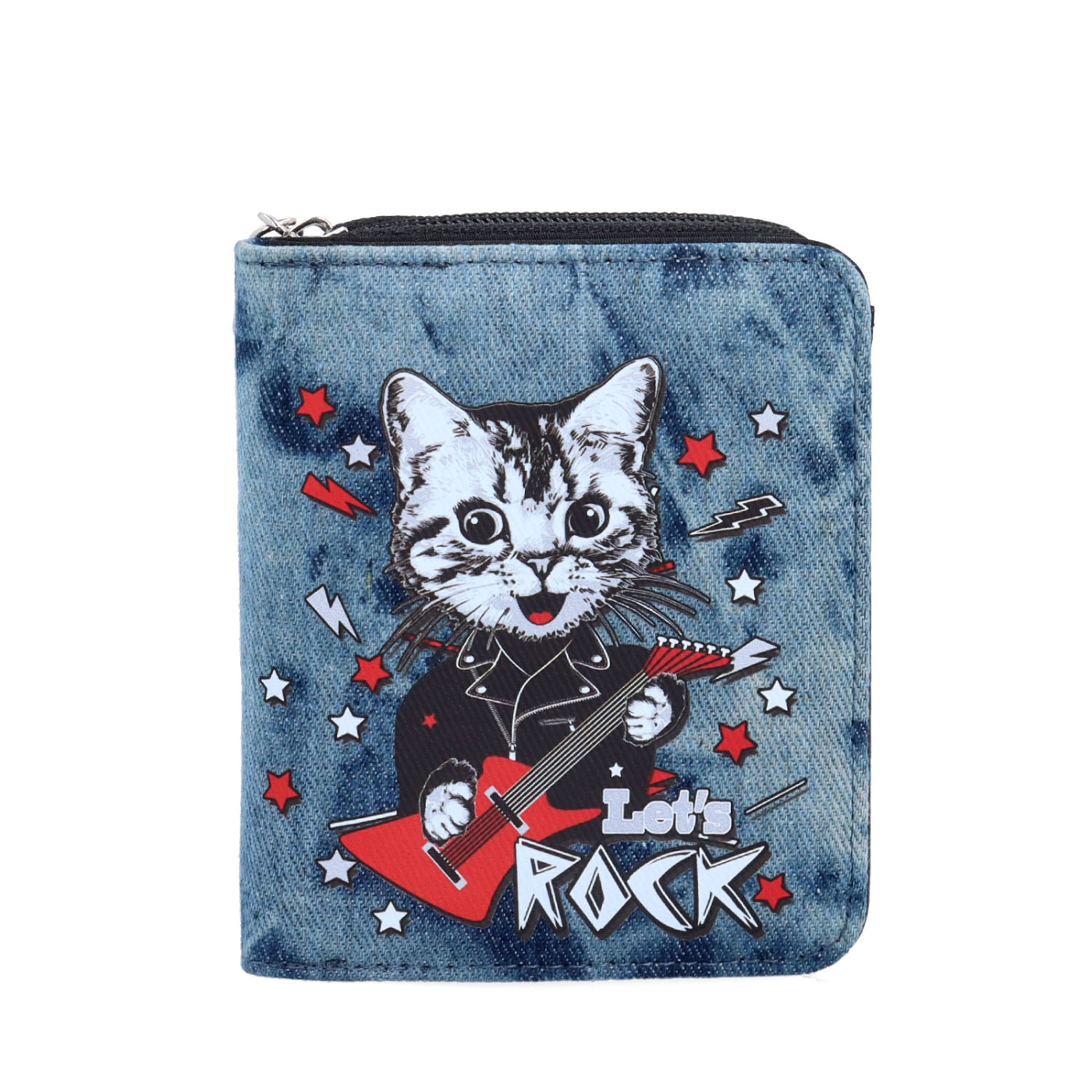 Denim veselá peněženka s potlačou Indee materiál textil zapínanie na cvok farba multicolor veľkosť malá 9204 01