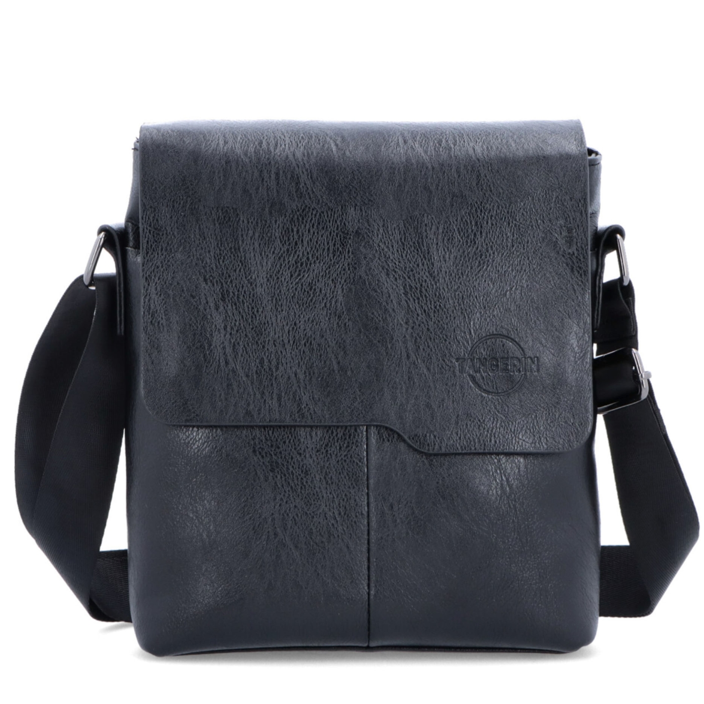 Crossbody taška s chlopňou Tangerin materiál syntetická koža zapínanie na zips farba čierna veľkosť stredná 2325 C Spredu