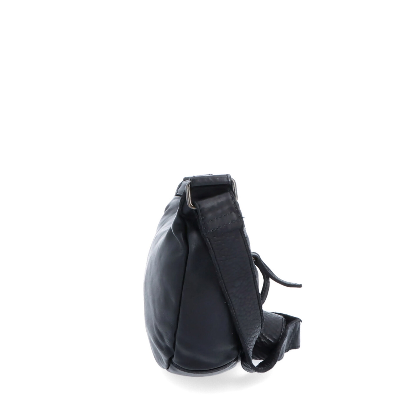 Malá kožená moonbag kabelka Noelia Bolger materiál kože zapínanie na zips farba čierna veľkosť malá NB 2411 C Z boku