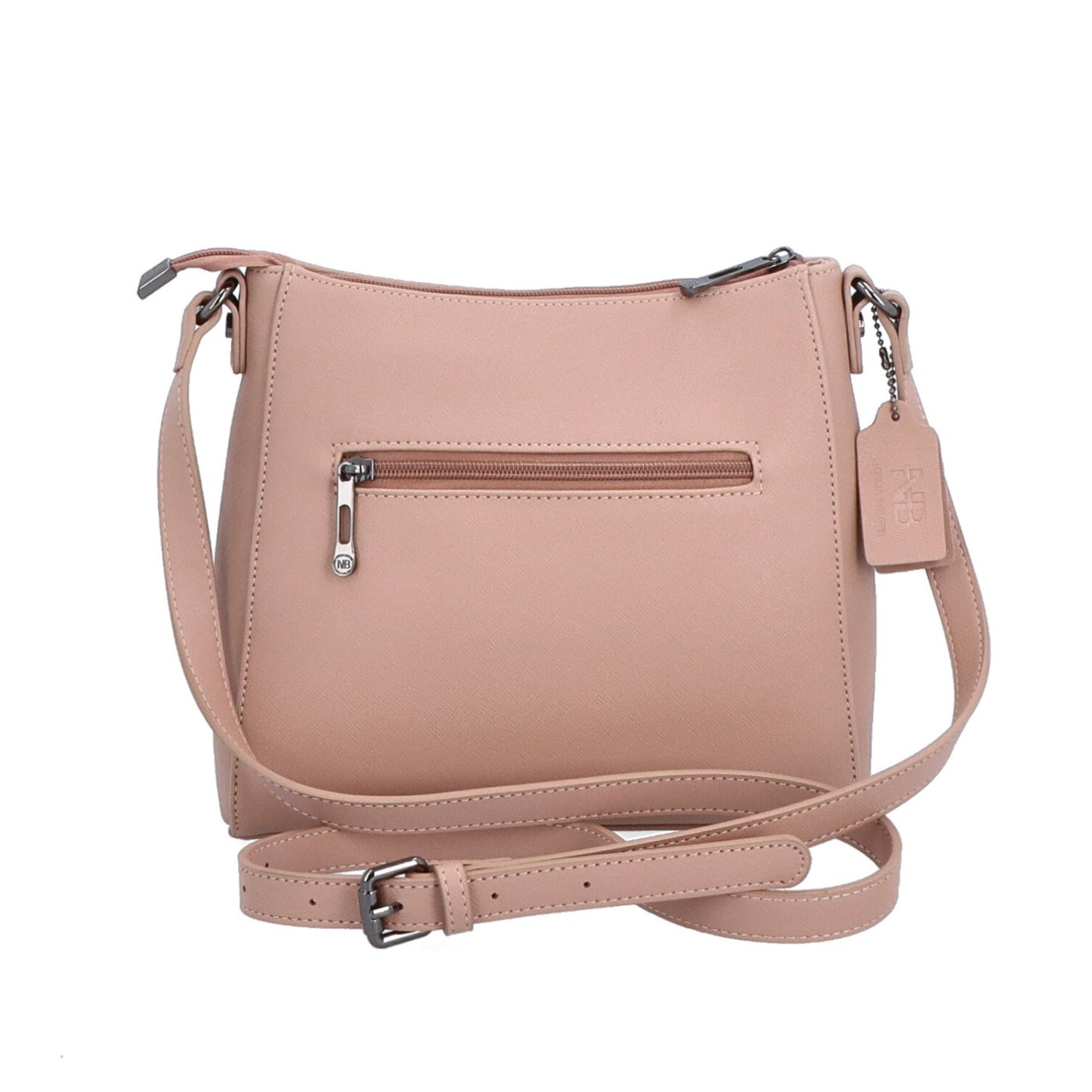 Kožená crossbody kabelka Noelia Bolger materiál kože zapínanie na zips farba nude veľkosť malá NB 0074 N Zozadu