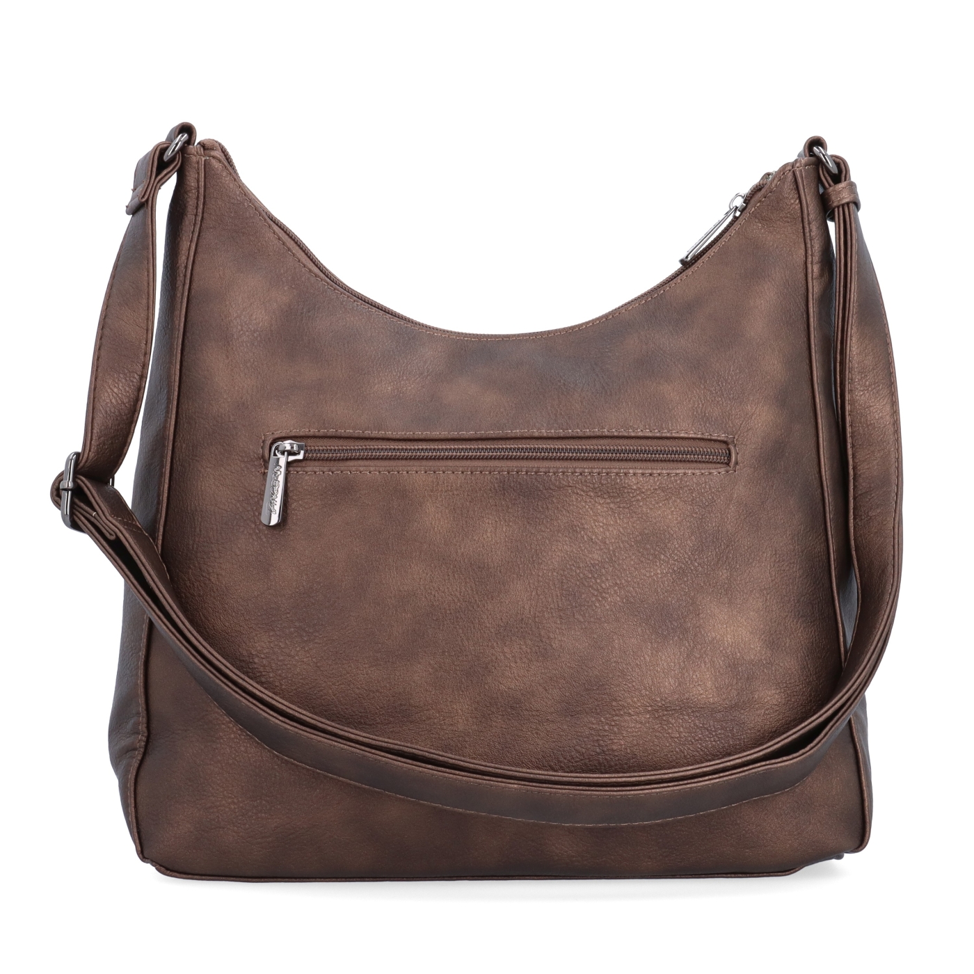 Mestská crossbody kabelka zo syntetickej kože Tangerin materiál syntetická koža zapínanie na zips farba metalíza veľkosť stredná 8046 BR Zozadu