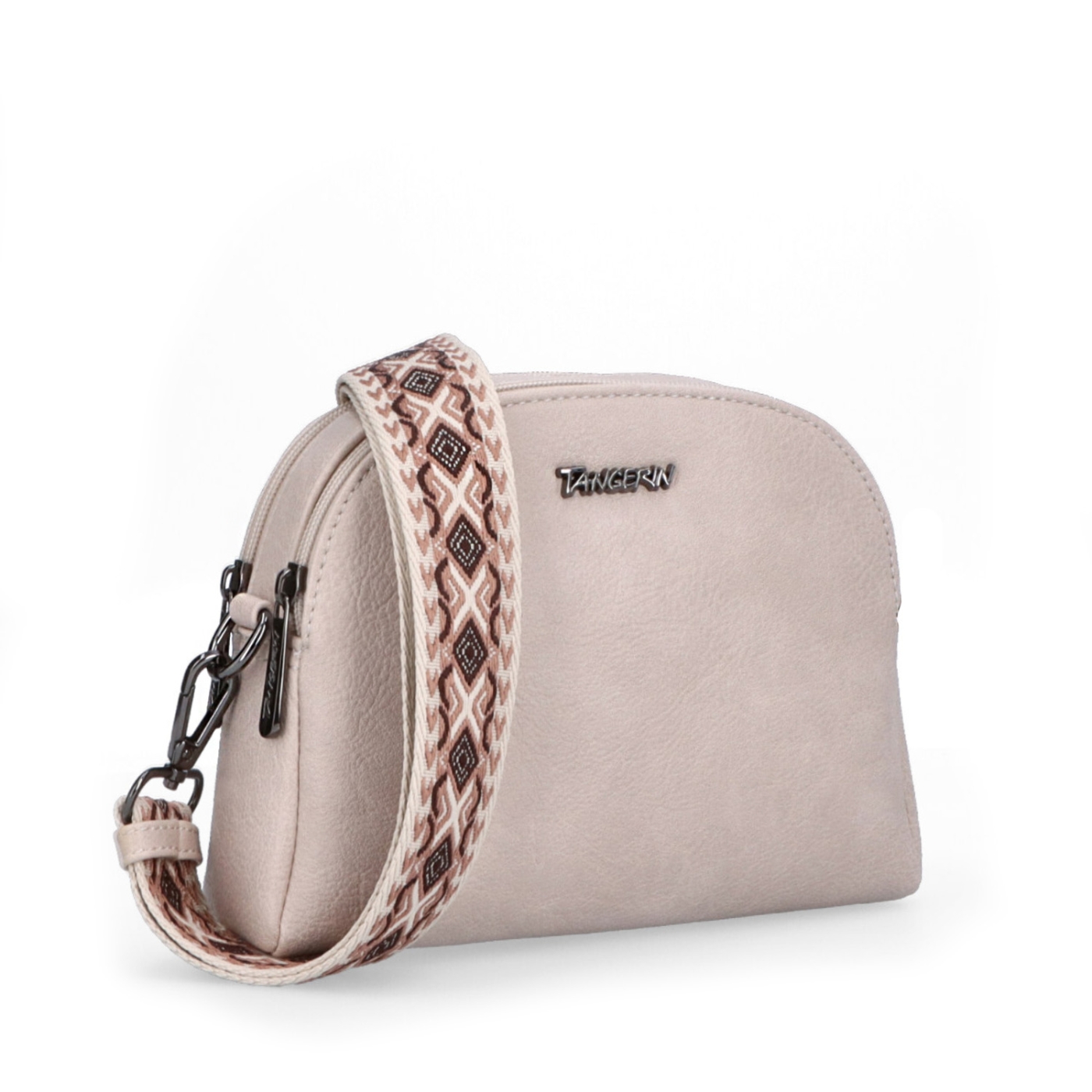 Malá crossbody kabelka s výrazným popruhom Tangerin materiál syntetická koža zapínanie na zips farba ružová veľkosť malá 8044 LI