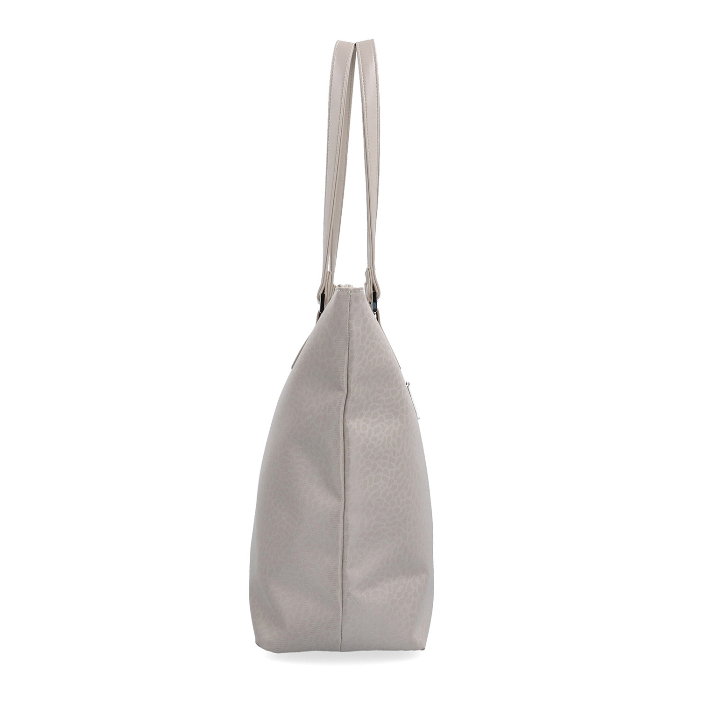 Elegantná nylonová kabelka cez rameno Carmelo materiál nylon zapínanie na zips farba béžová veľkosť veľká 6601 BE LE Z boku