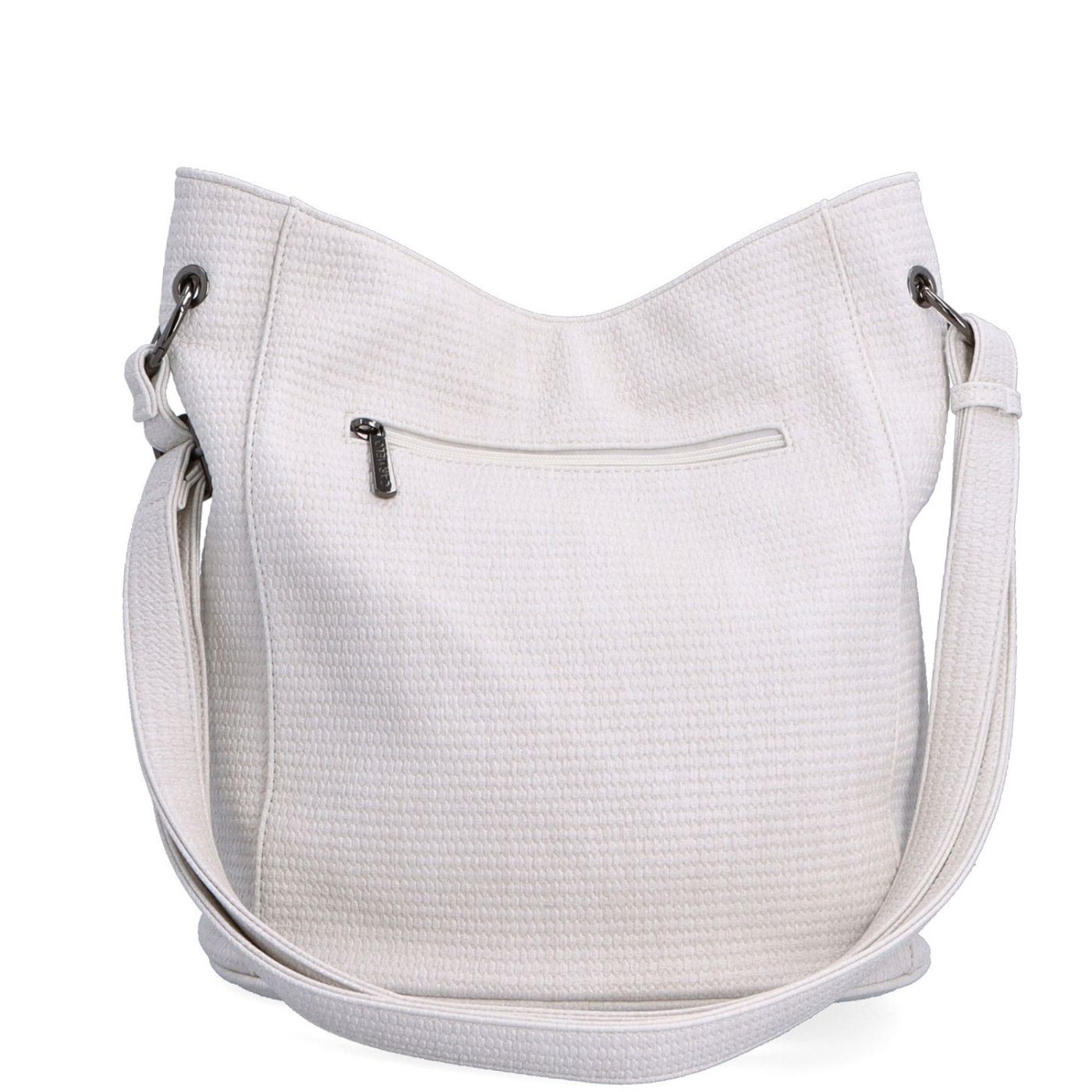 Crossbody kabelka v elegantnom dizajne Carmelo materiál syntetická koža zapínanie na zips farba béžová veľkosť stredná 4339 K Zozadu