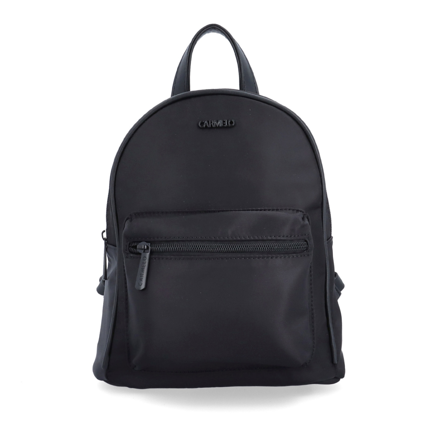 Malý nylonový batoh pre ženy Carmelo materiál nylon zapínanie na zips farba čierna veľkosť malá 6604 C Spredu