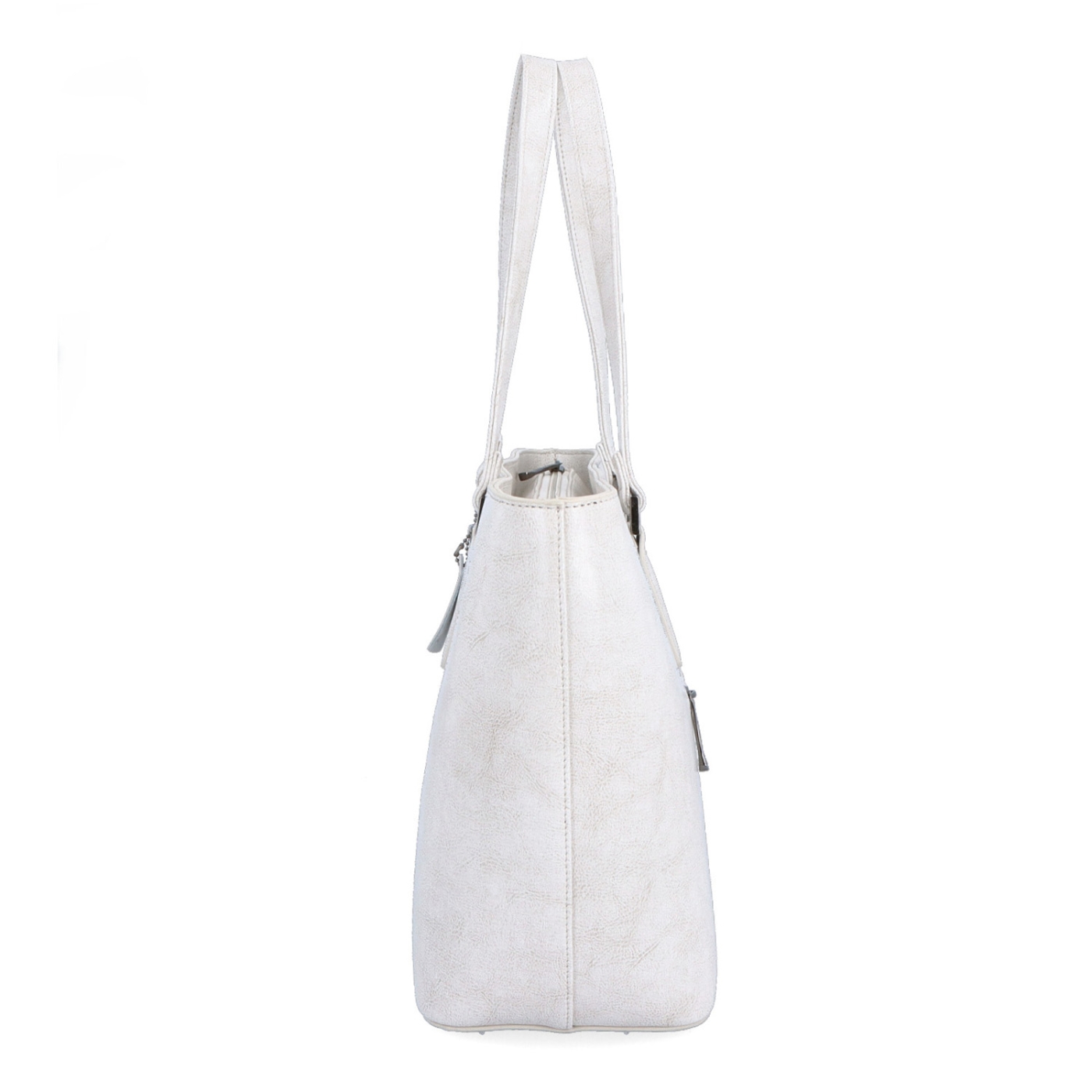 Shopper kabelka cez rameno Noelia Bolger materiál kože zapínanie na zips farba biela veľkosť veľká NB 0047 OW Z boku