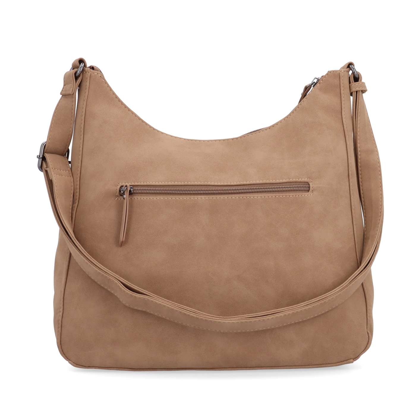 Crossbody syntetická kabelka s prešívaním Tangerin materiál syntetická koža zapínanie na zips farba béžová veľkosť stredná 1104 MO Zozadu
