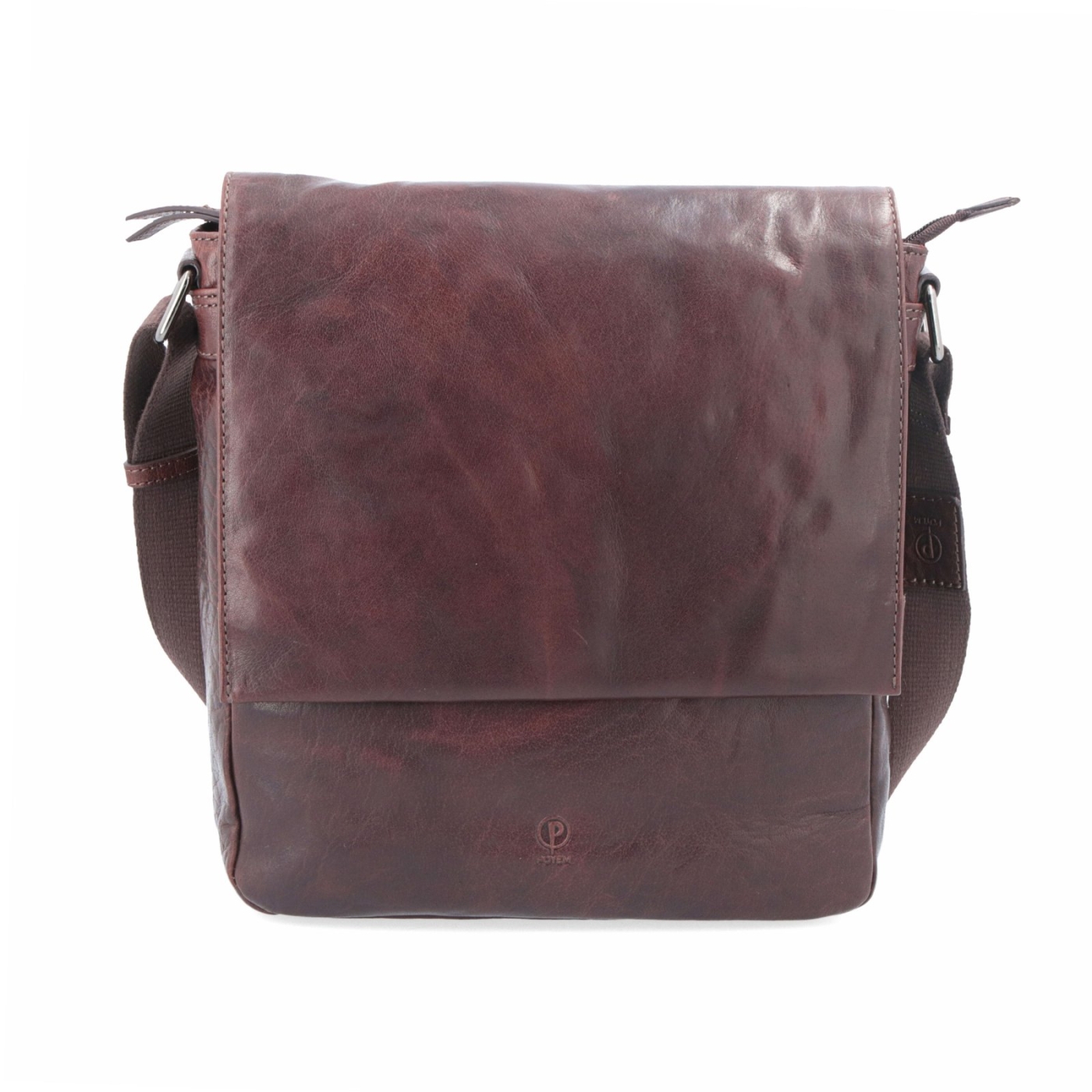 Kožená crossbody s chlopňou Poyem materiál kože zapínanie s chlopňou farba hnedá veľkosť stredná 2207 Poyem H Spredu
