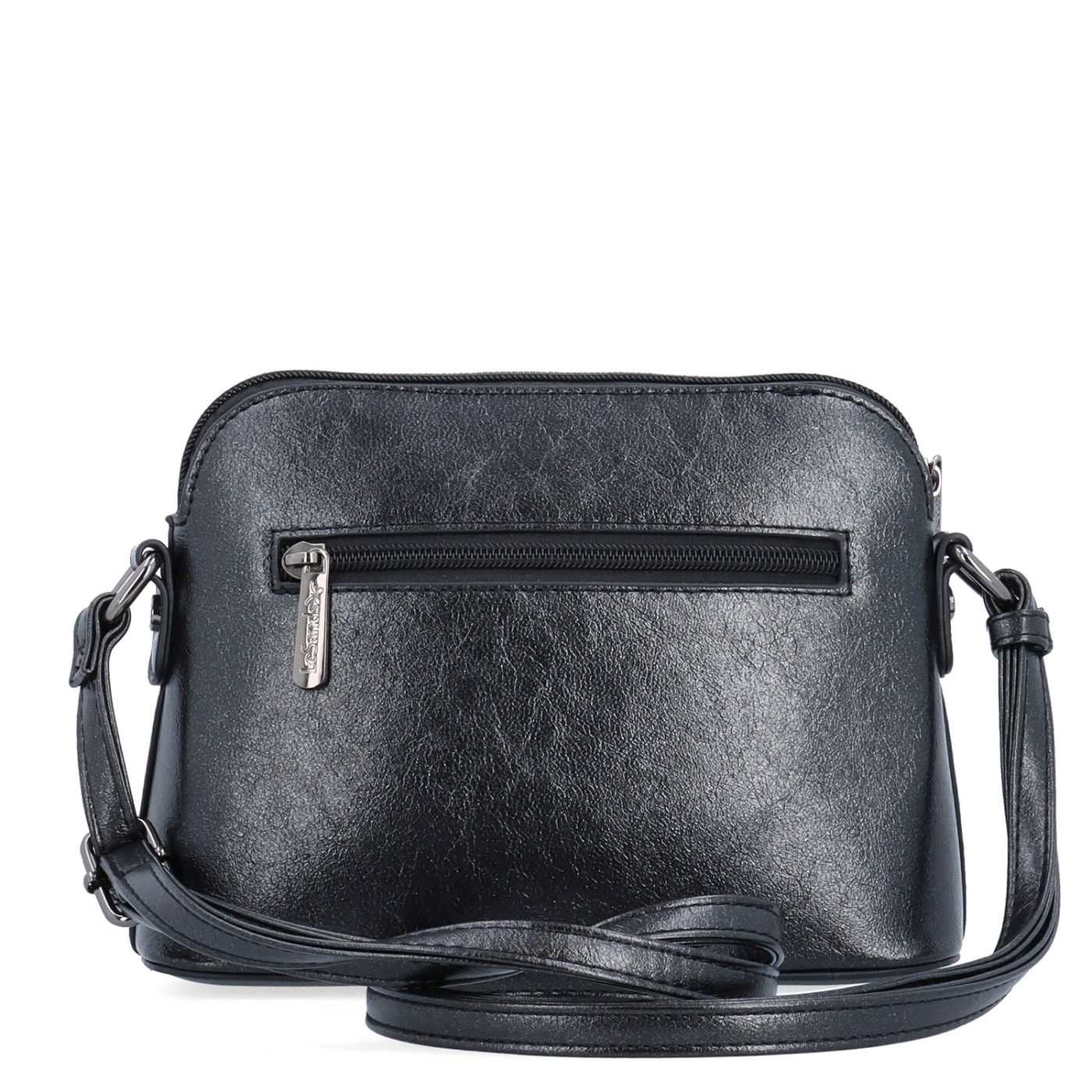 Malá crossbody kabelka s minimalistickým dizajnom Le Sands materiál syntetická koža zapínanie na zips farba sivá veľkosť malá 4611 ANT Zozadu