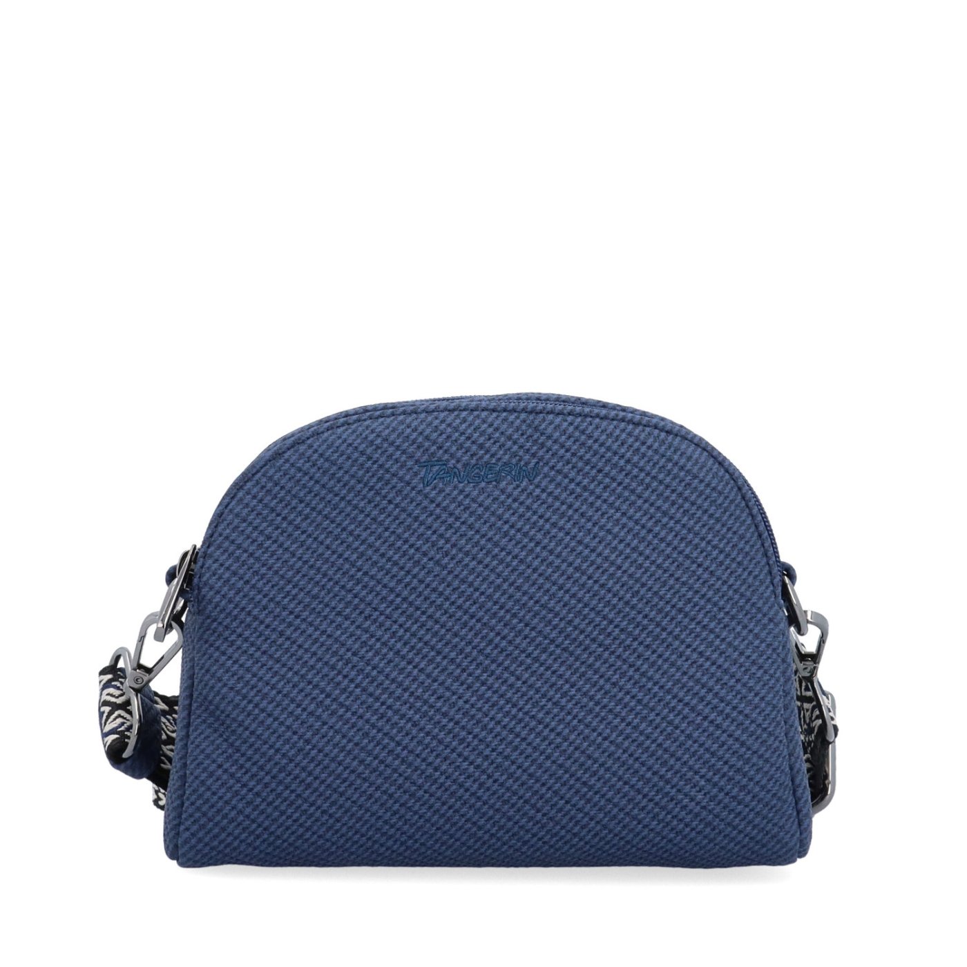 Štýlová crossbody kabelka s textúrovaným povrchom Tangerin materiál syntetická koža zapínanie na zips farba modrá veľkosť malá 4365 M Spredu