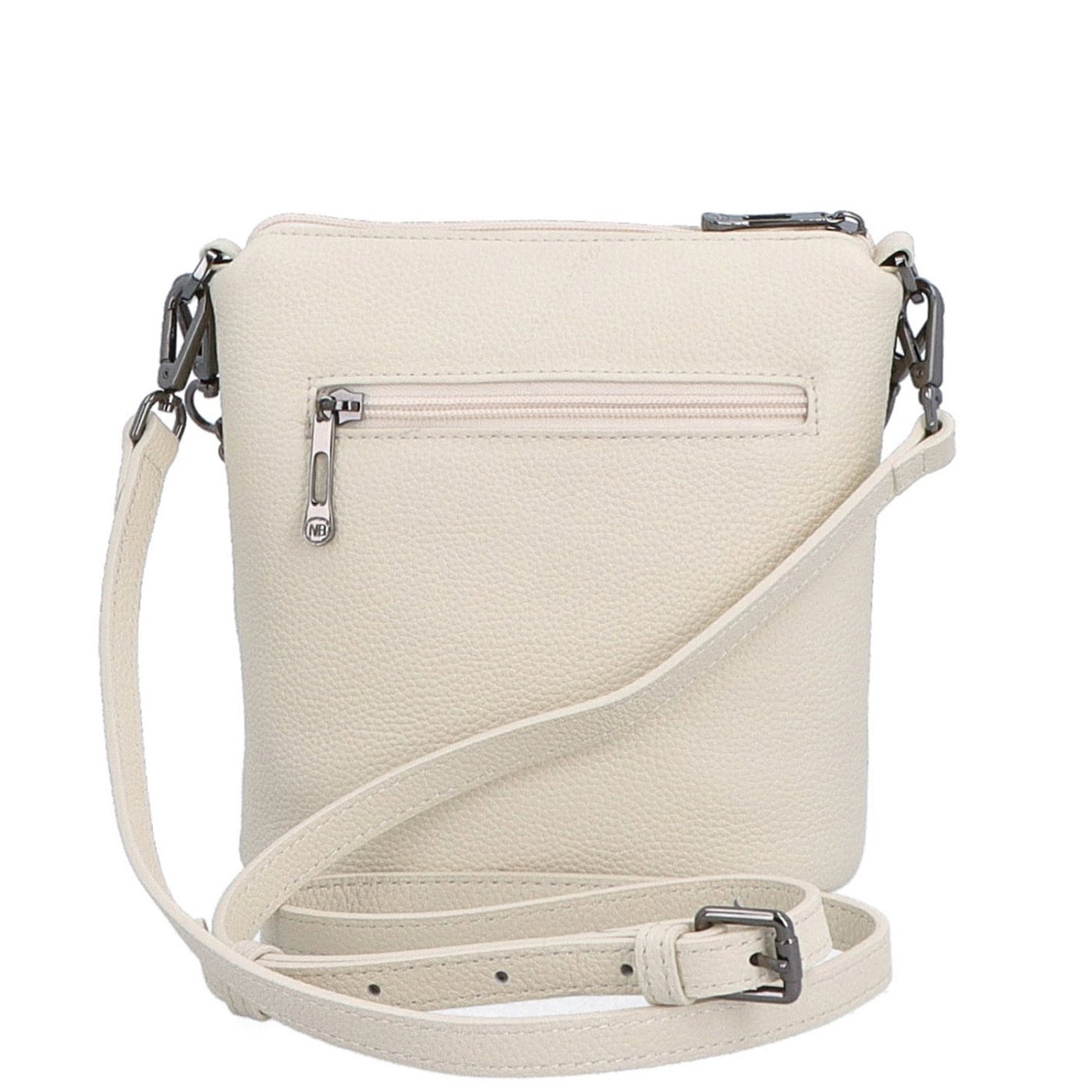 Malá kožená crossbody kabelka s výraznou retiazkou Noelia Bolger materiál kože zapínanie na zips farba béžová veľkosť malá NB 3016 K Zozadu