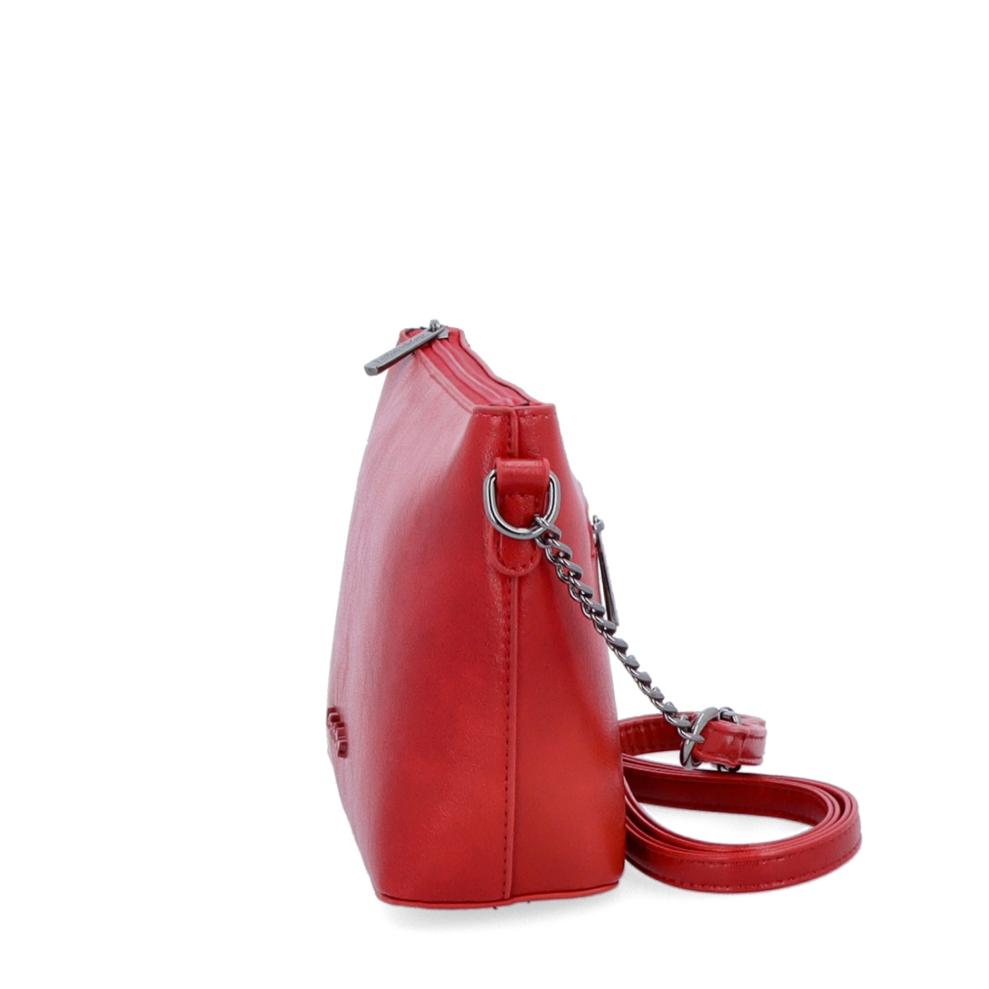 Spoločenská crossbody kabelka s retiazkou Le Sands materiál syntetická koža zapínanie na zips farba červená veľkosť malá 7708 CV Z boku