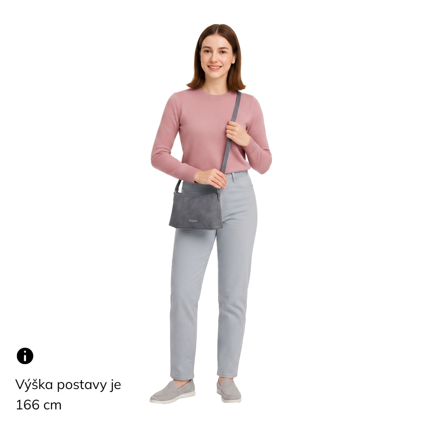 Malá elegantná crossbody kabelka Tangerin materiál syntetická koža zapínanie na zips farba béžová veľkosť malá 1109 BE Na postave