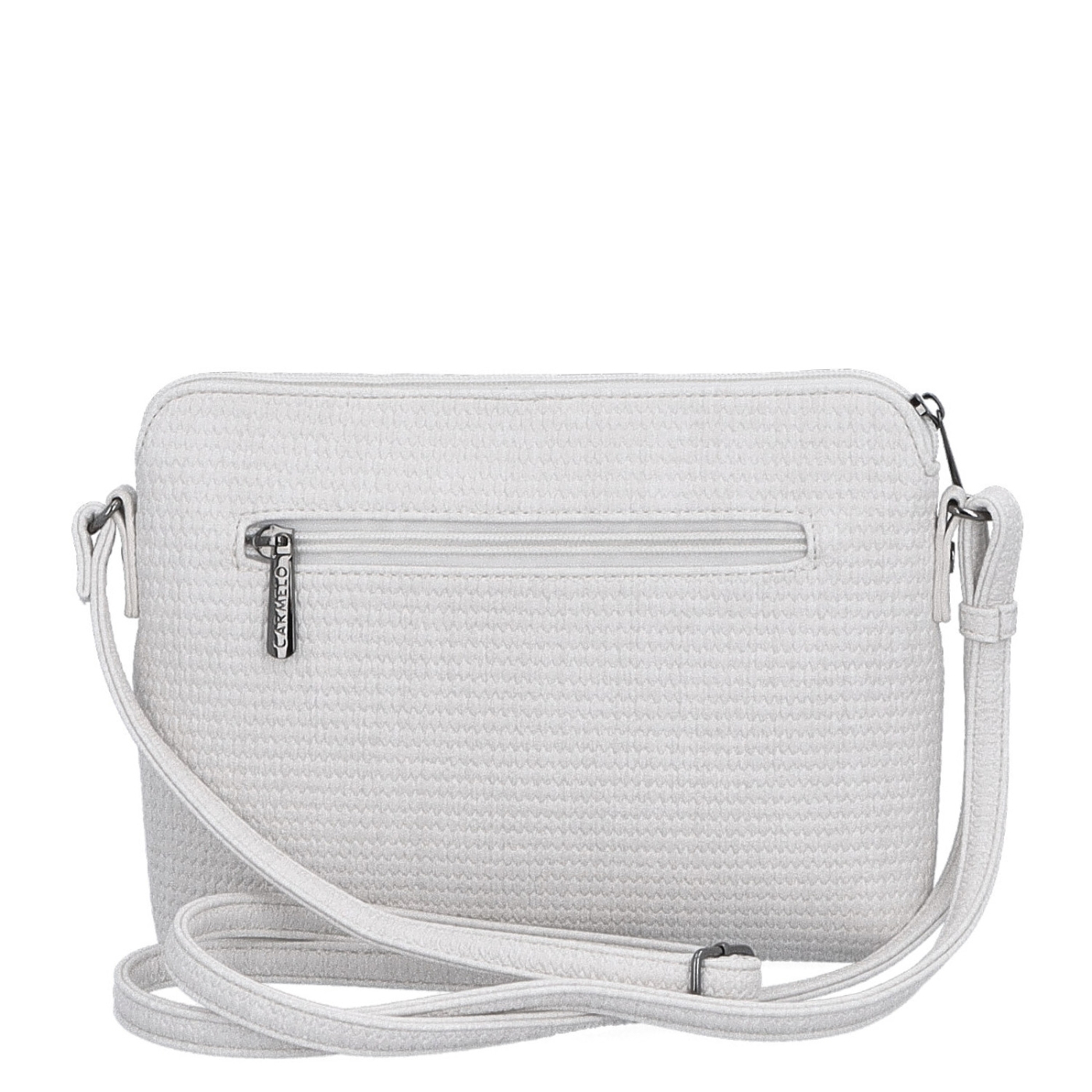 Malá crossbody kabelka s jemným elegantným vzorom Carmelo materiál syntetická koža zapínanie na zips farba béžová veľkosť malá 4337 K Zozadu