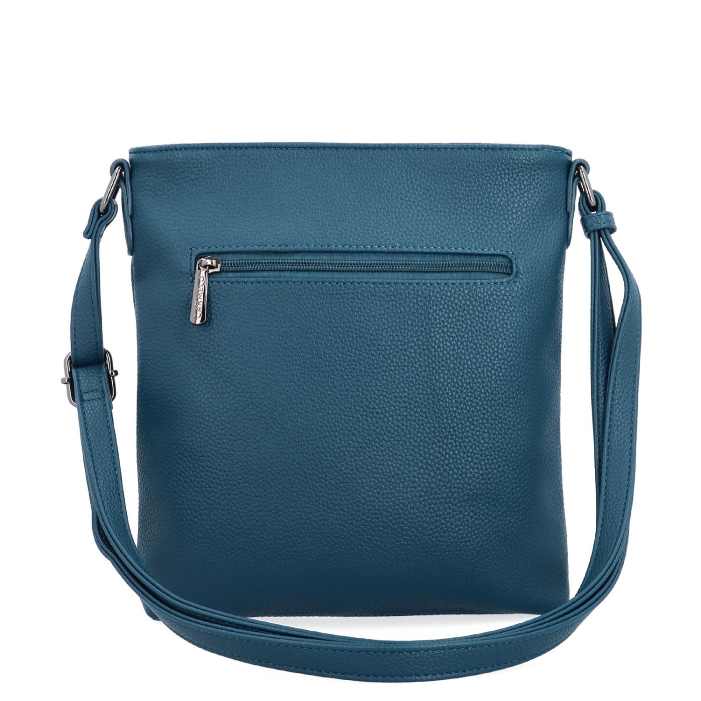 Crossbody kabelka so zipsom Carmelo materiál syntetická koža zapínanie na zips farba zelená veľkosť malá 4324 PE Zozadu