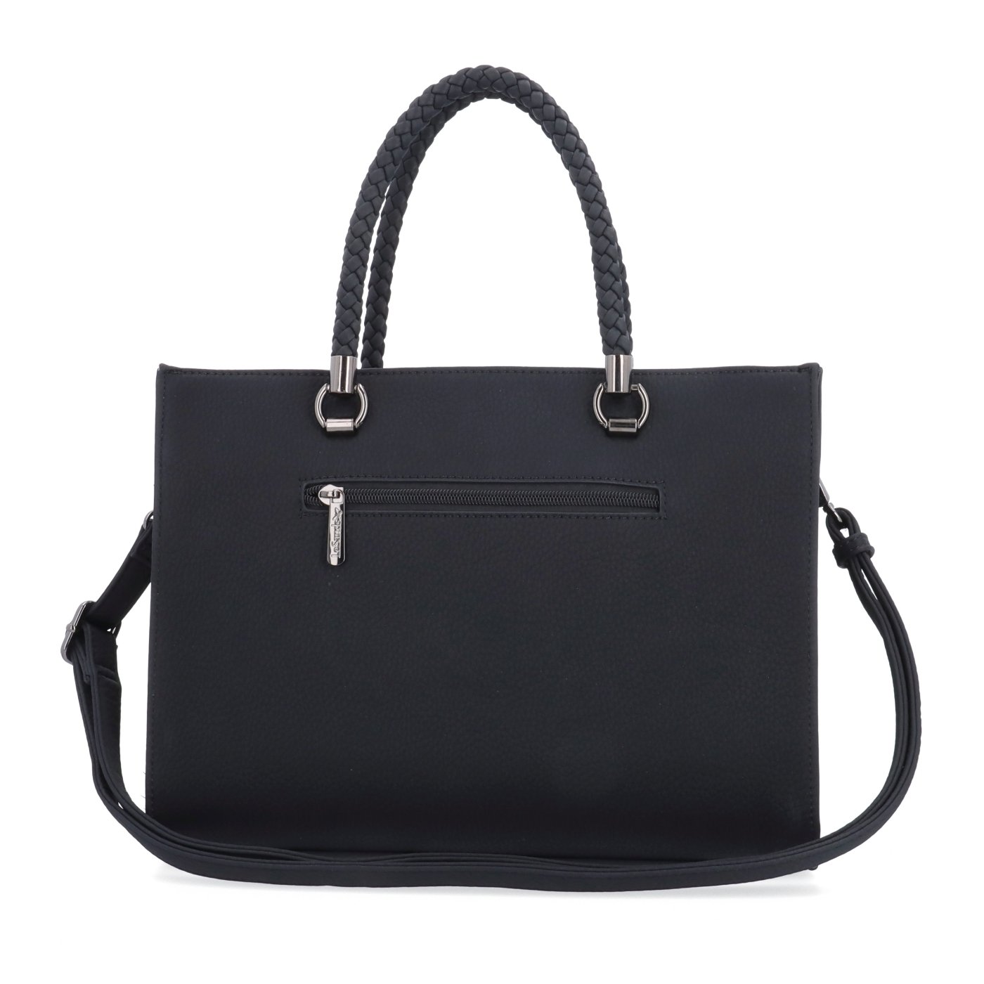 Dámska kabelka s odnímateľným crossbody popruhom Le Sands materiál syntetická koža zapínanie na zips farba čierna veľkosť stredná 4648 C Zozadu
