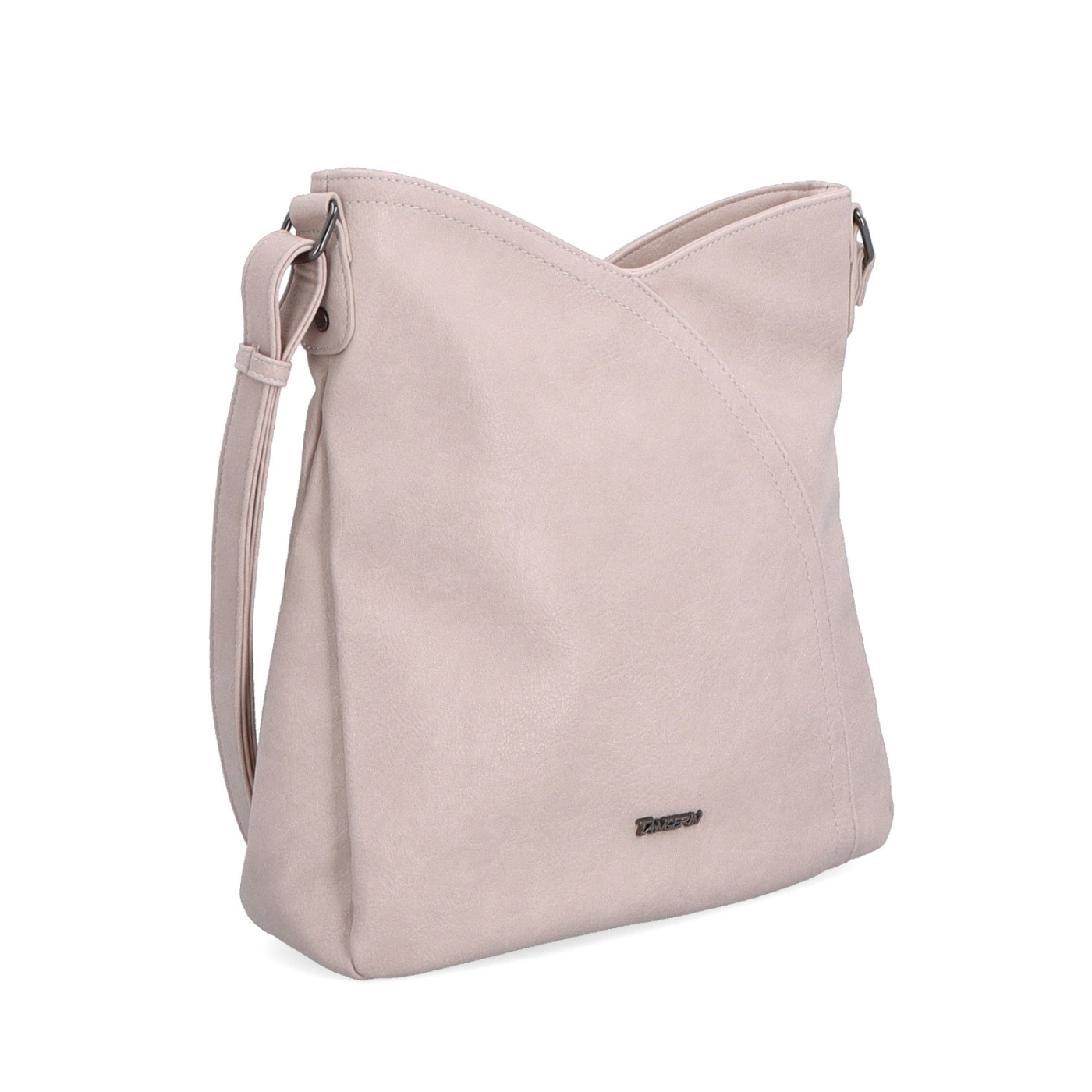 Asymetrická crossbody kabelka s prešívaním Tangerin materiál syntetická koža zapínanie na zips farba ružová veľkosť stredná 8023 LI