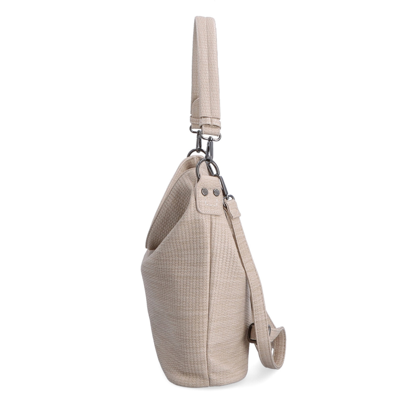 Originálna hobo bag Carmelo materiál syntetická koža zapínanie na zips farba béžová veľkosť stredná 4304 BE Z boku