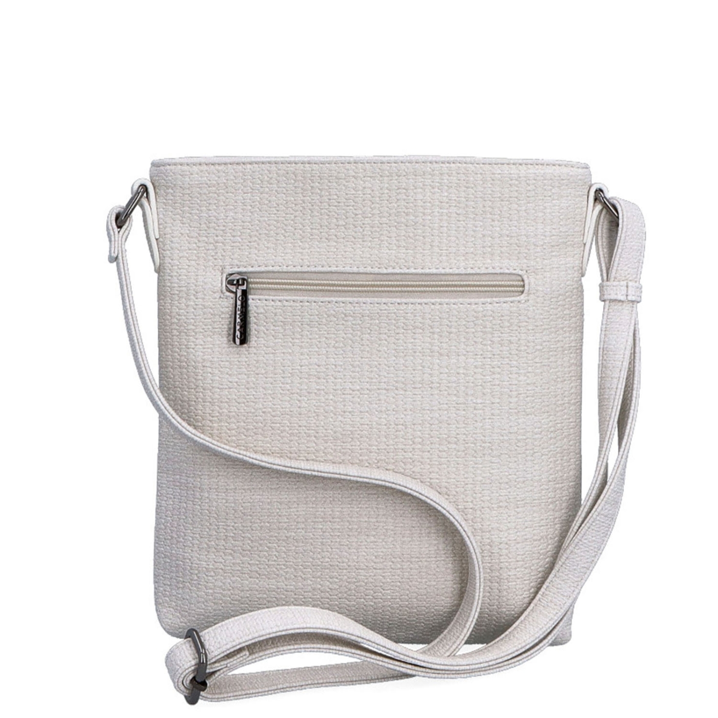 Malá slamená crossbody kabelka Carmelo materiál syntetická koža zapínanie na zips farba béžová veľkosť malá 4308 K Zozadu