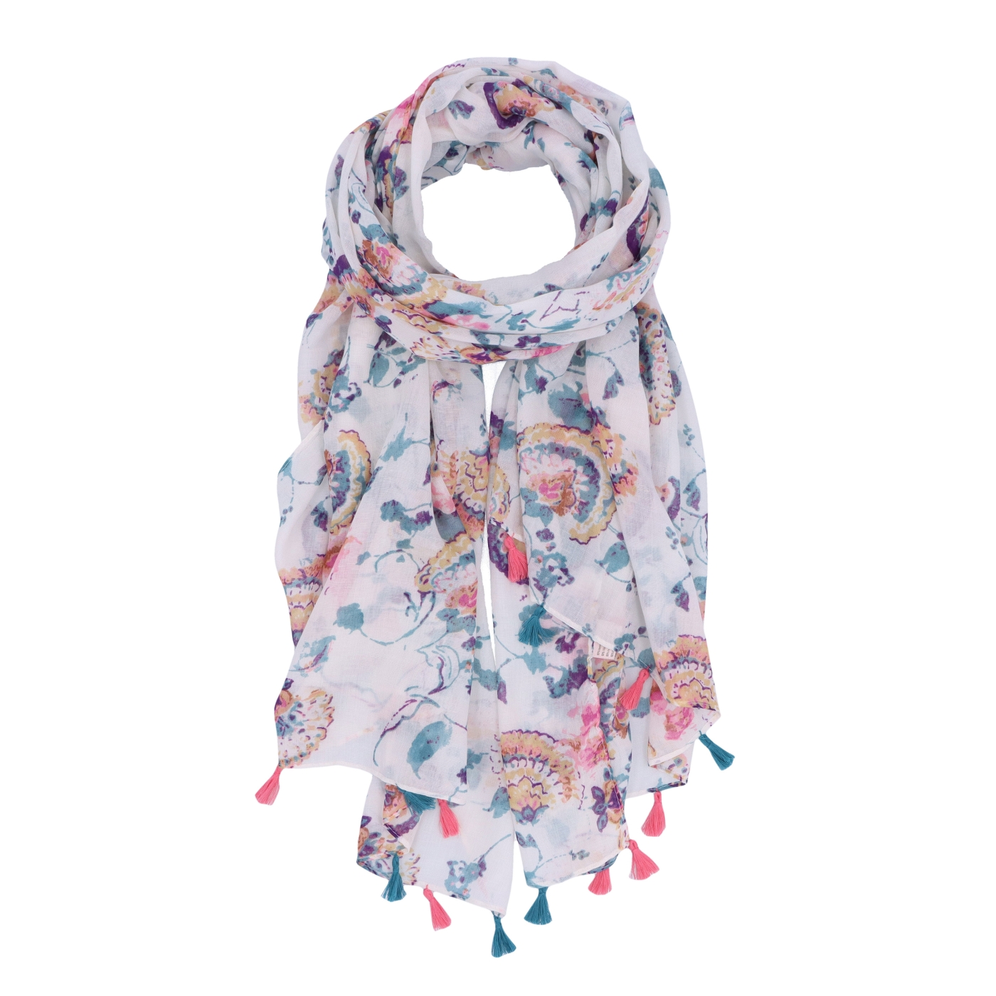 Ľahká šatka s originálnym vzorom Noelia Bolger materiál Viskóza a bavlna farba multicolor KL506 - 18