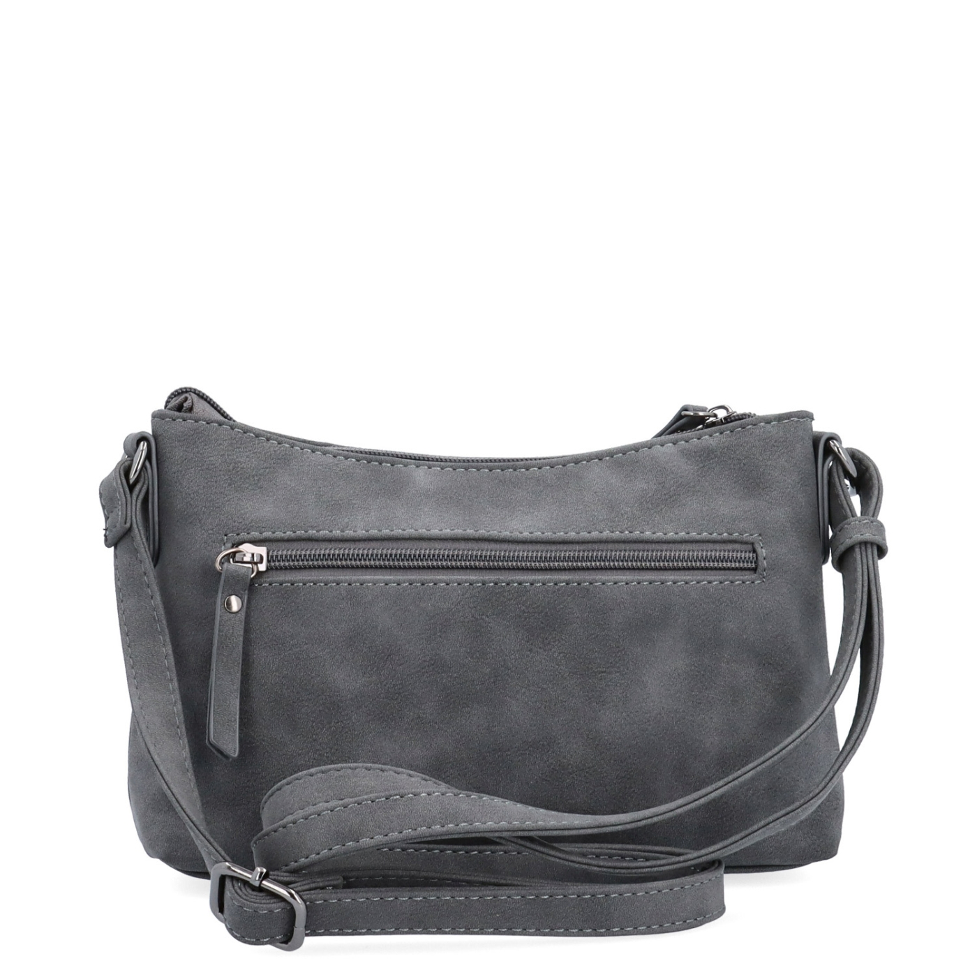 Malá elegantná crossbody kabelka Tangerin materiál syntetická koža zapínanie na zips farba sivá veľkosť malá 1109 ANT Zozadu