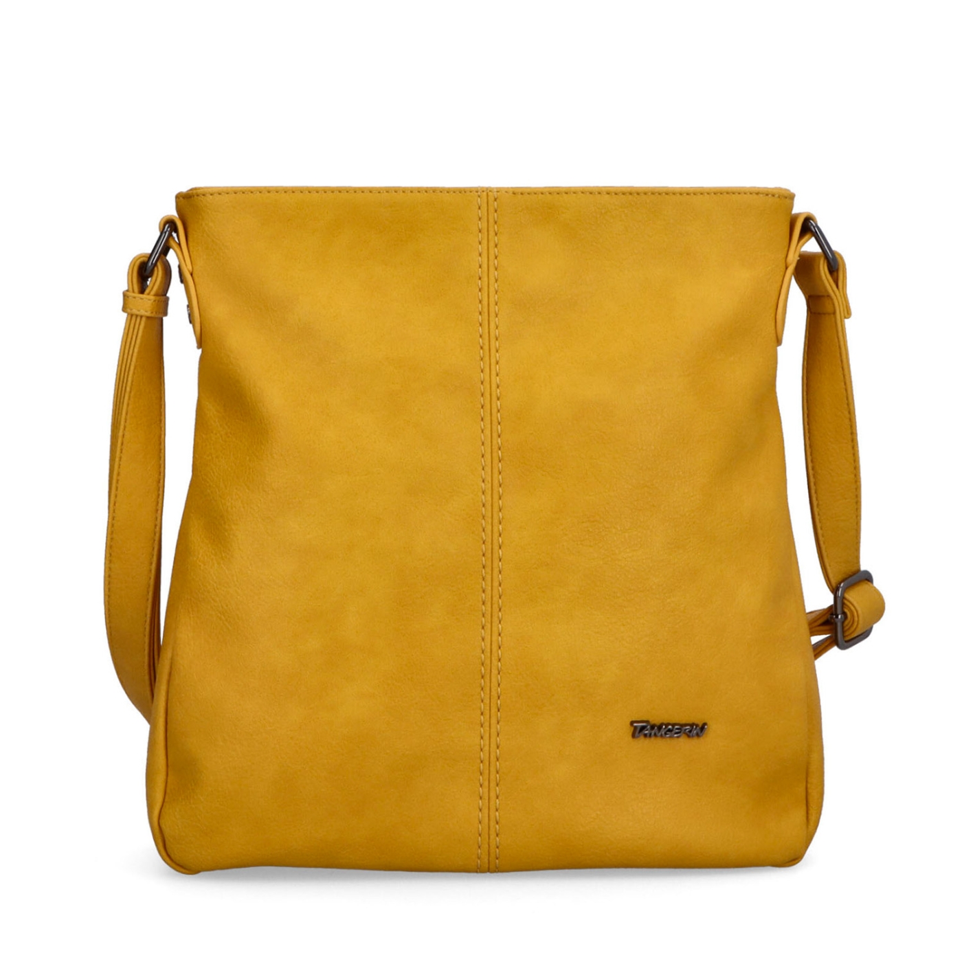 Crossbody kabelka s jednoduchým prešívaním Tangerin materiál syntetická koža zapínanie na zips farba žltá veľkosť stredná 8003 ZLU Spredu