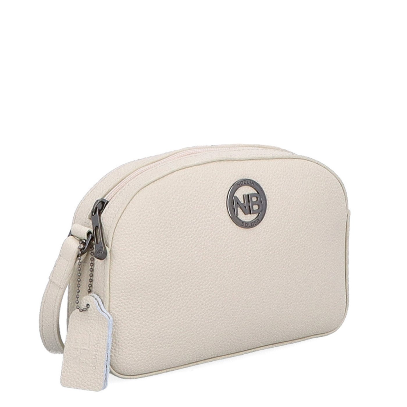 Malá kožená crossbody kabelka s vreckom na zips Noelia Bolger materiál kože zapínanie na zips farba béžová veľkosť malá NB 3013 K