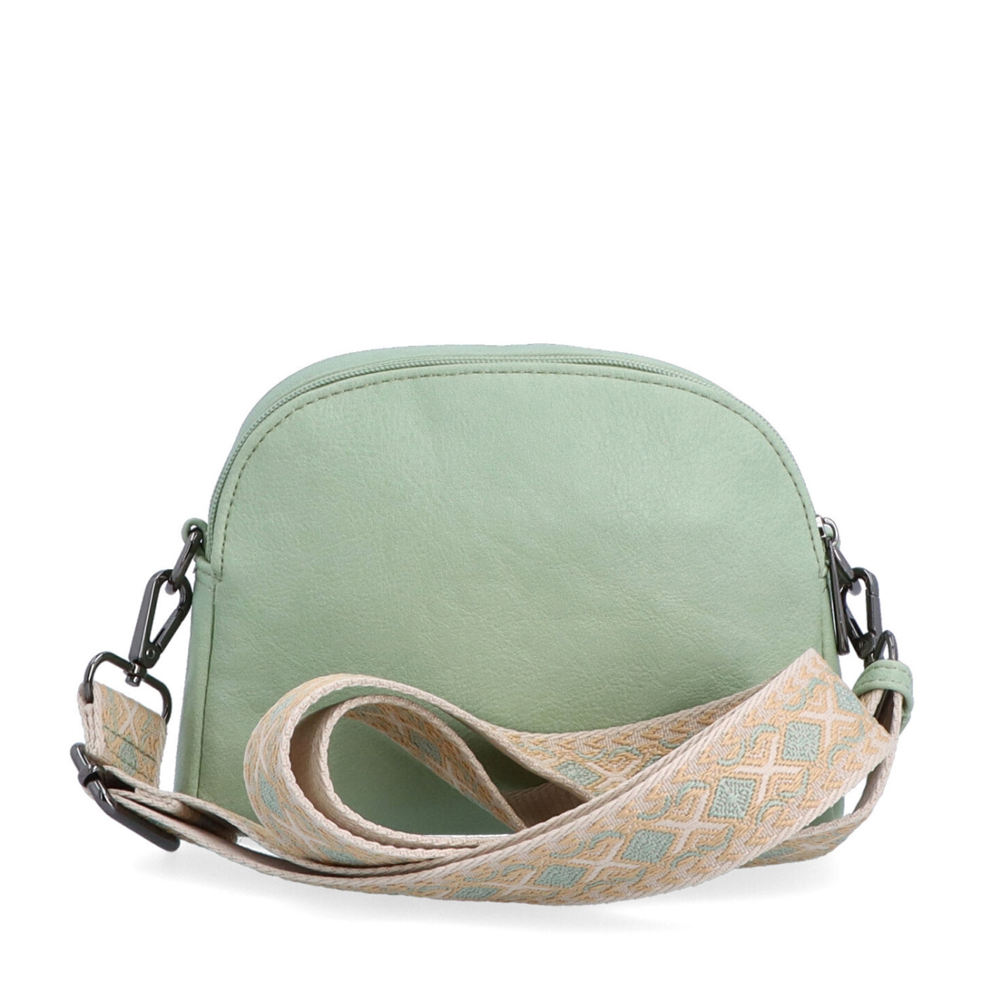 Malá crossbody kabelka s výrazným popruhom Tangerin materiál syntetická koža zapínanie na zips farba zelená veľkosť malá 8044 ZE Zozadu