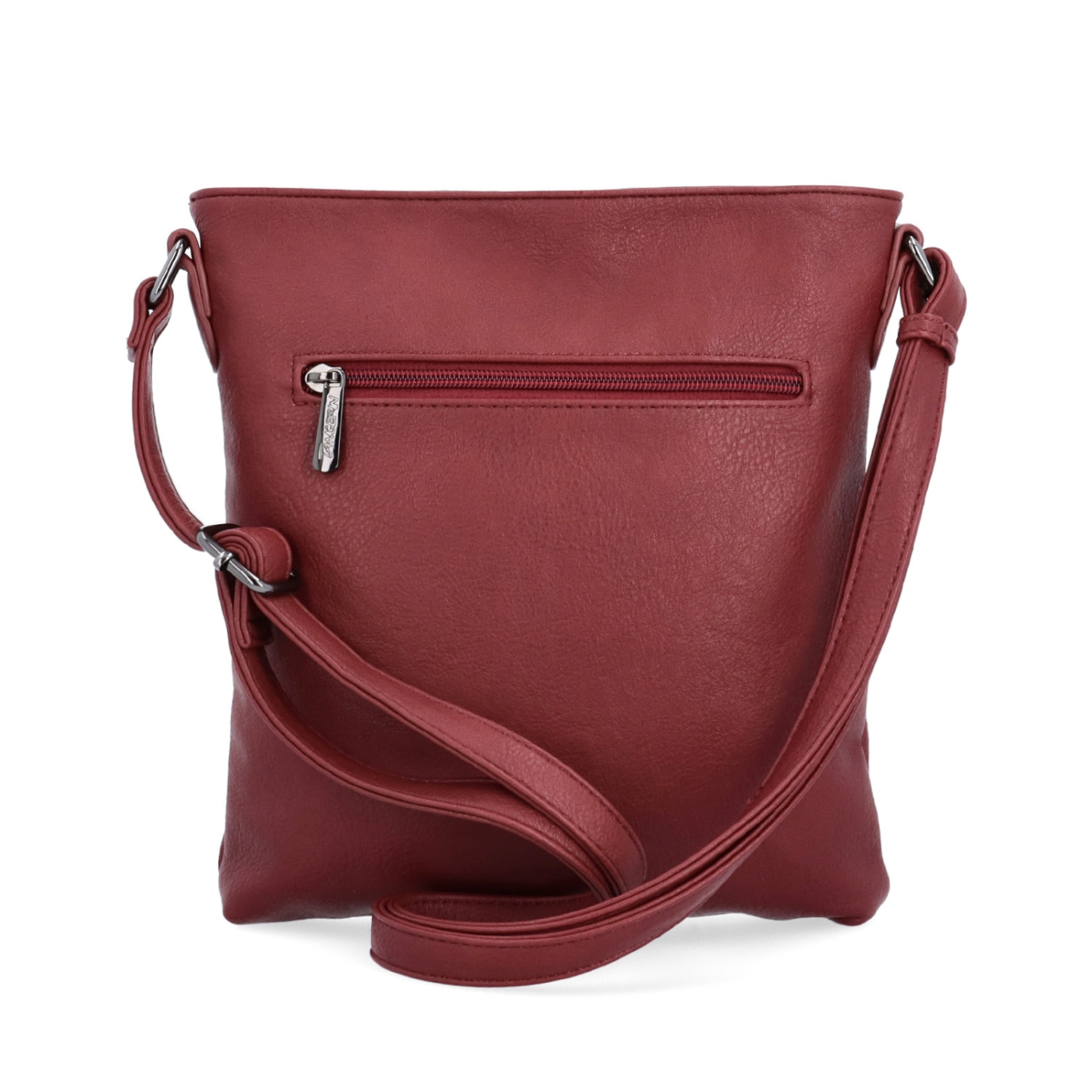 Malá športová crossbody kabelka Tangerin materiál syntetická koža zapínanie na zips farba vínová veľkosť malá 8011 BO Zozadu