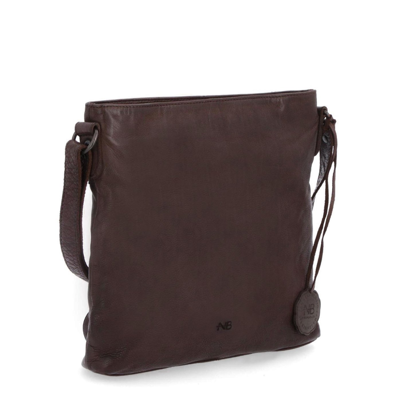 Kožená crossbody kabelka vo vintage štýle Noelia Bolger materiál kože zapínanie na zips farba hnedá veľkosť malá NB 2001 H
