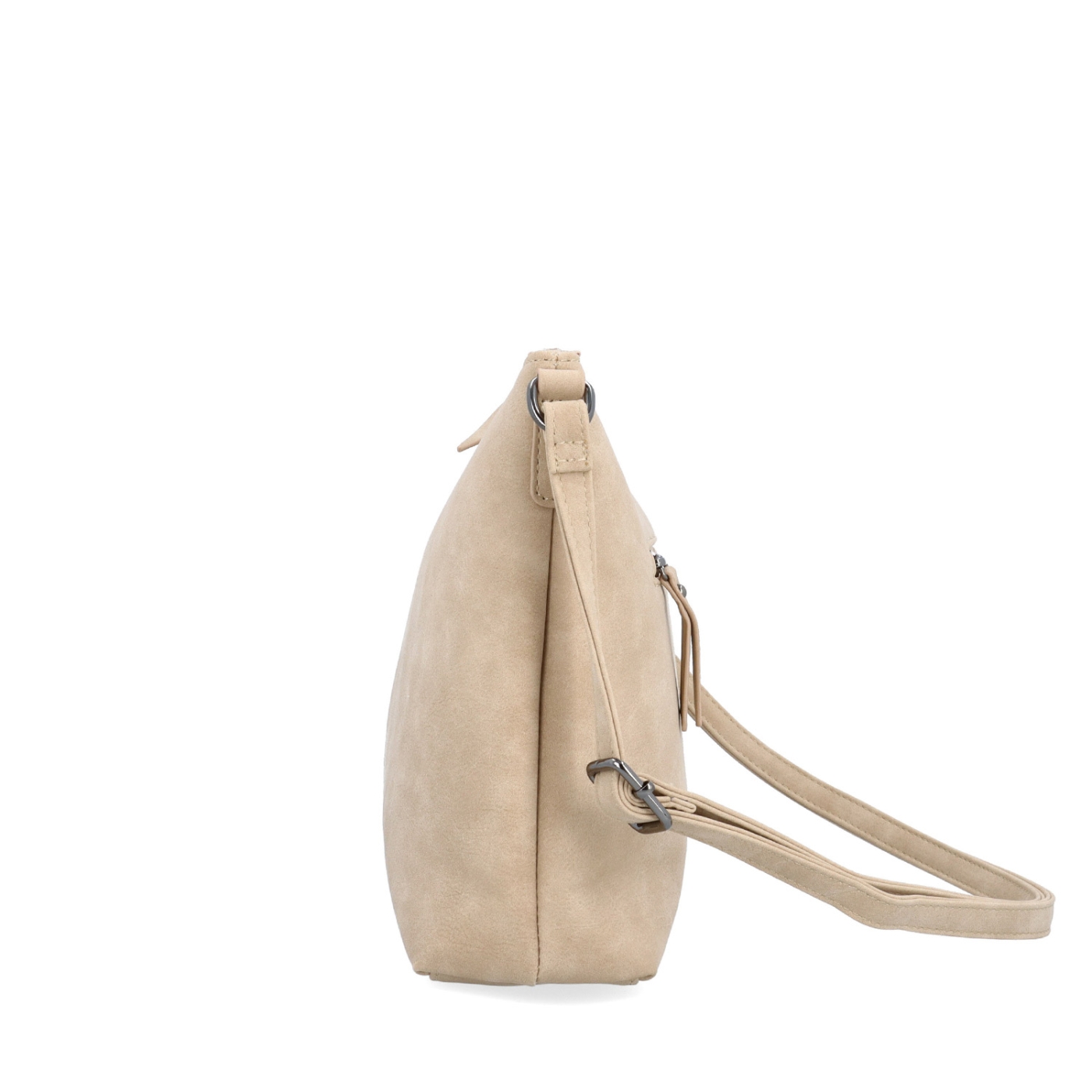 Dámska elegantná crossbody kabelka Tangerin materiál syntetická koža zapínanie na zips farba béžová veľkosť malá 1110 BE Z boku