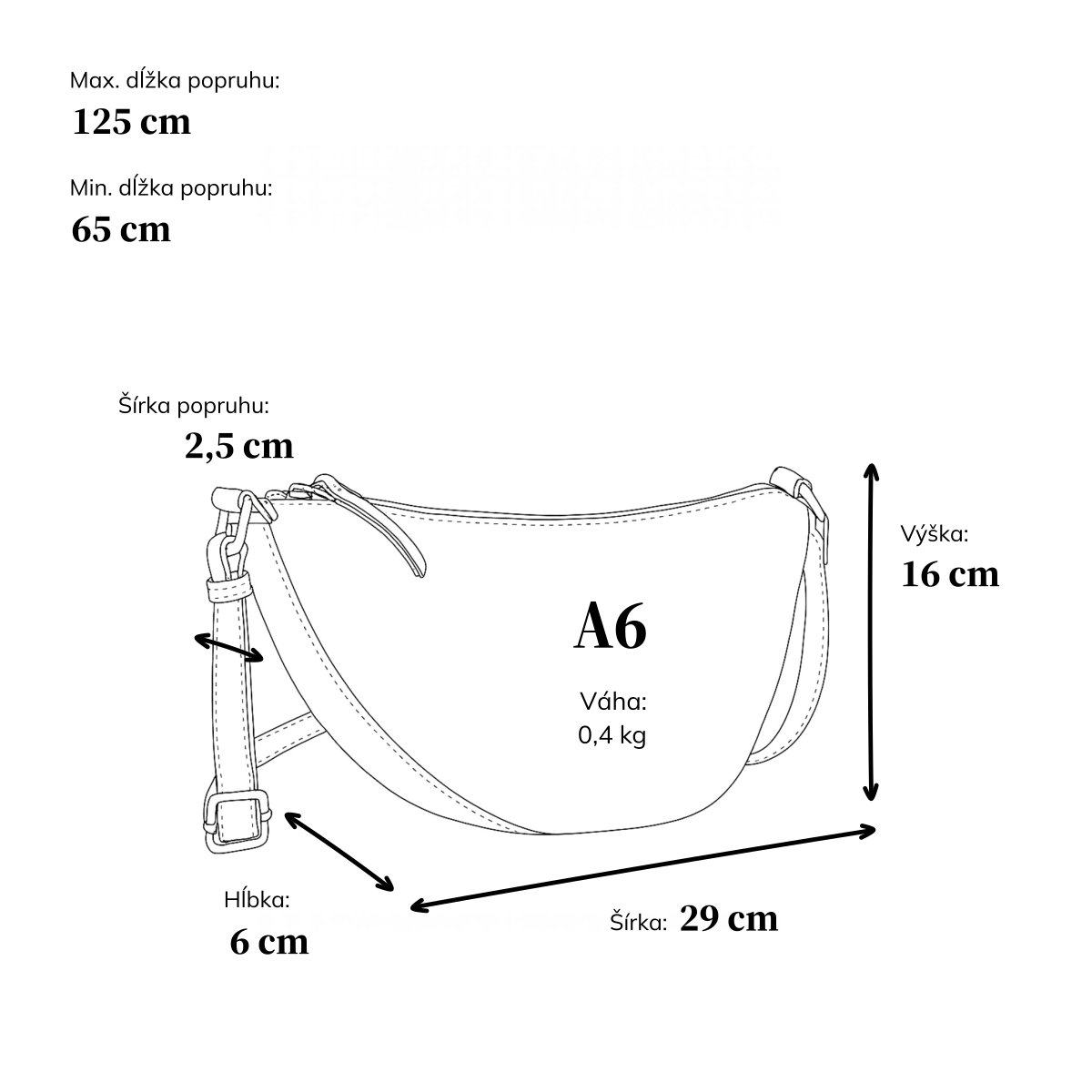 Asymetrická kožená moonbag kabelka Noelia Bolger materiál kože zapínanie na zips farba koňaková veľkosť malá NB 2413 KO Rozmery