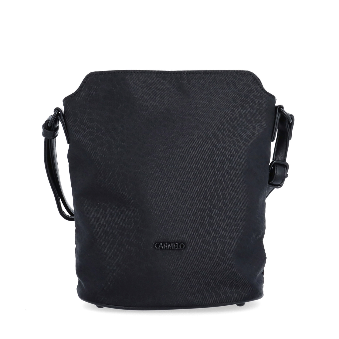 Praktická crossbody kabelka s extra vreckom Carmelo materiál nylon zapínanie na zips farba čierna veľkosť malá 6607 C LE Spredu