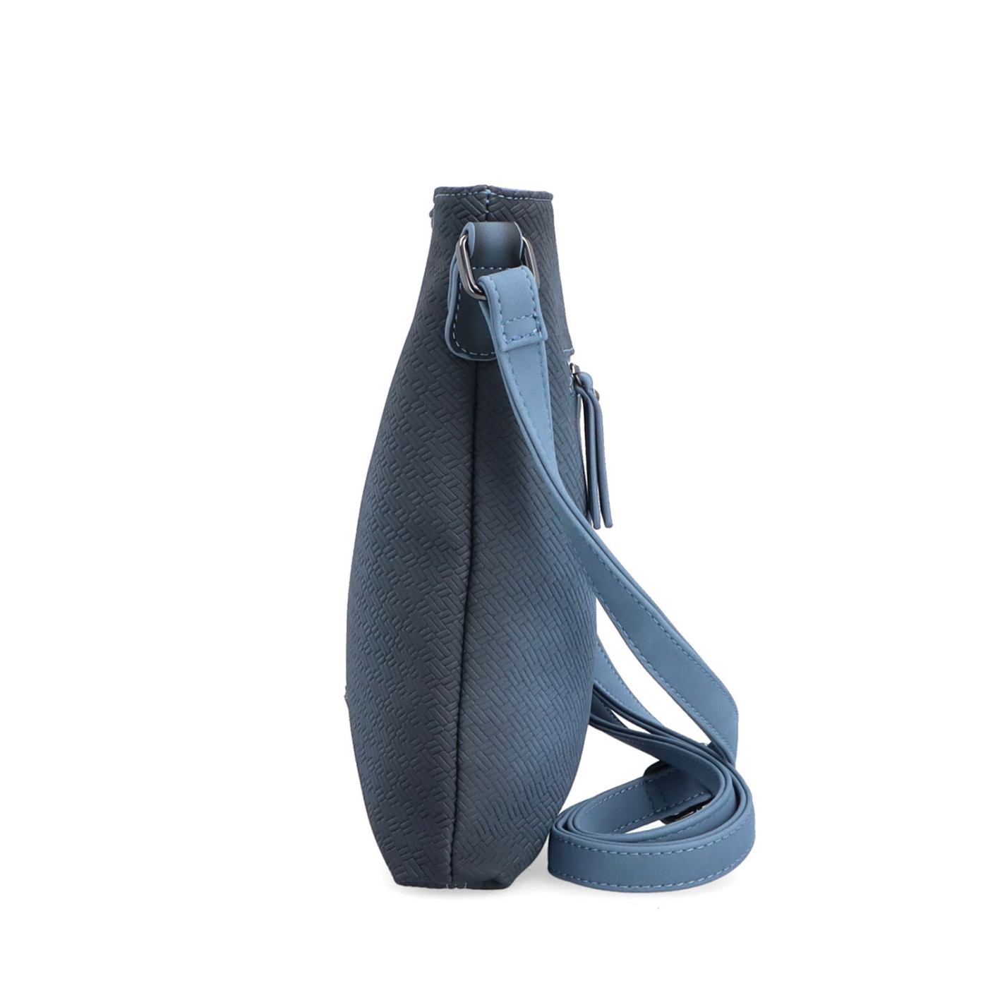 Crossbody s čistým dizajnom Indee materiál syntetická koža zapínanie na zips farba modrá veľkosť malá 6316 M Z boku