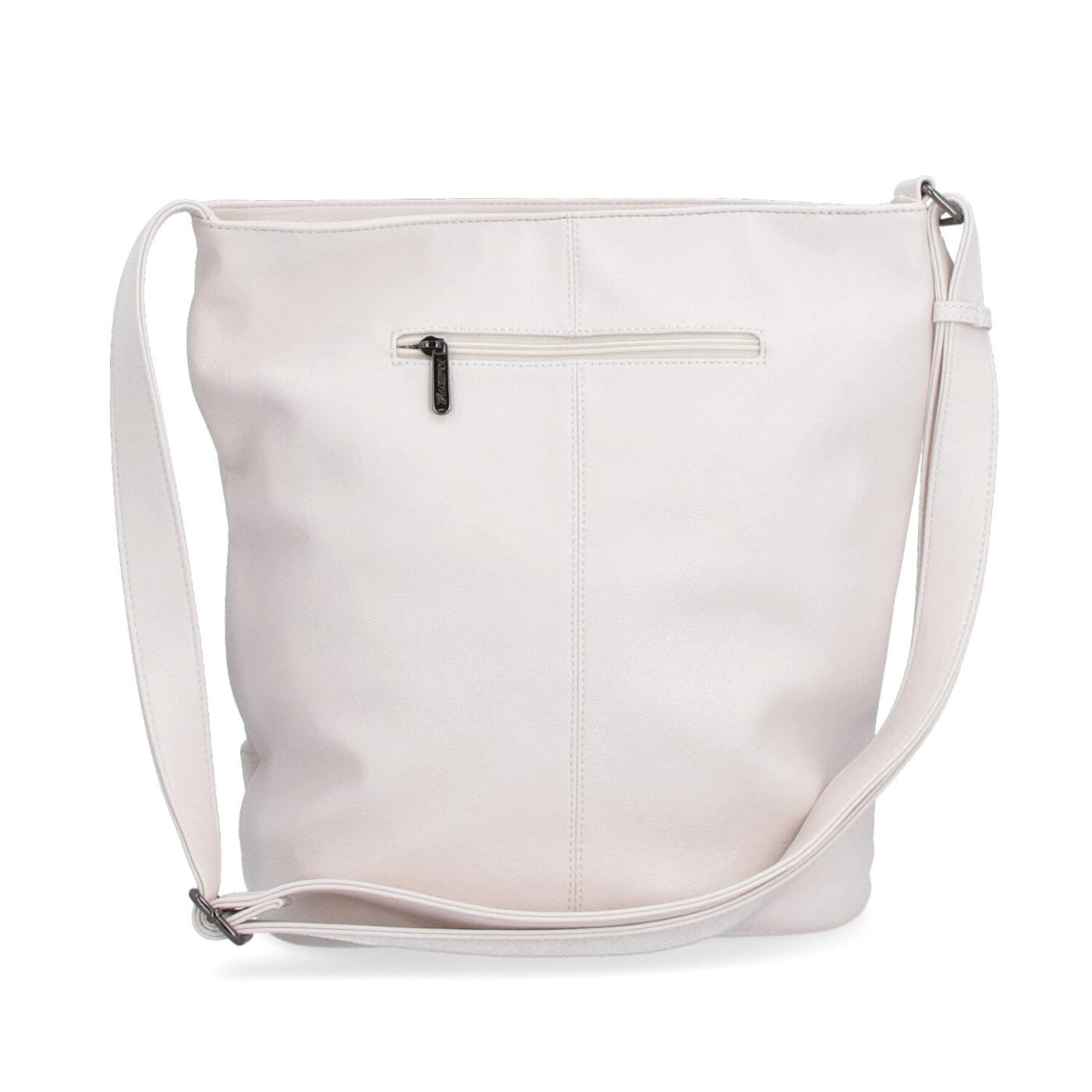 Veľká crossbody kabelka z mäkkej syntetickej kože Tangerin materiál syntetická koža zapínanie na zips farba béžová veľkosť veľká 8001 K Zozadu