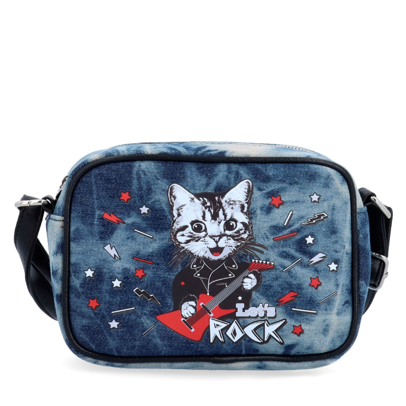 Malá džínsová crossbody kabelka Indee materiál textil zapínanie na zips farba modrá veľkosť malá 9305 01