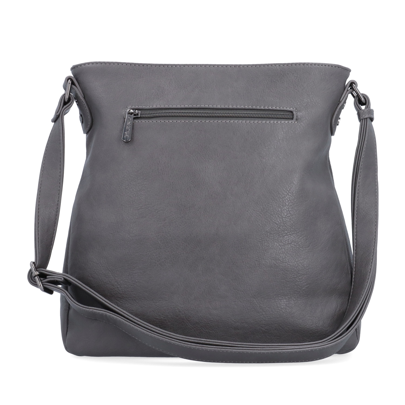 Crossbody kabelka s jednoduchým prešívaním Tangerin materiál syntetická koža zapínanie na zips farba sivá veľkosť stredná 8003 TS Zozadu