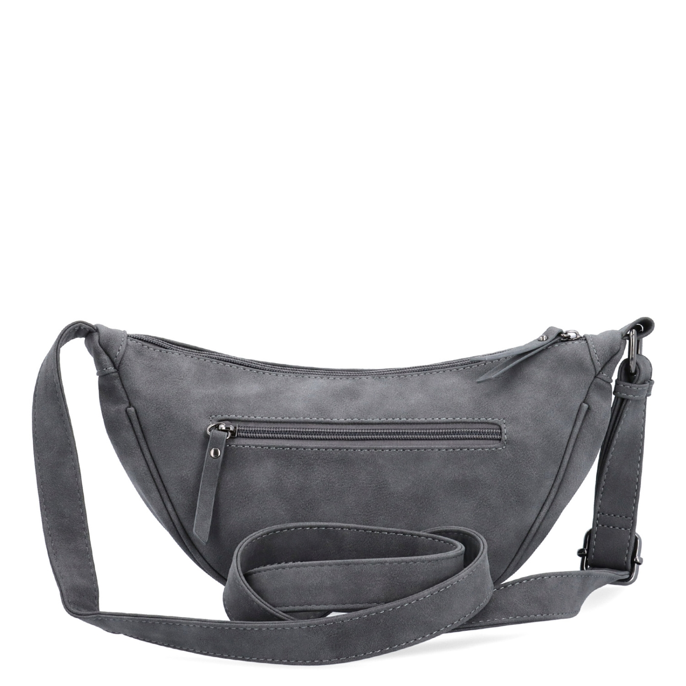 Štýlový dámský Moonbag zo syntetického materiálu Tangerin materiál syntetická koža zapínanie na zips farba sivá veľkosť malá 1112 ANT Zozadu