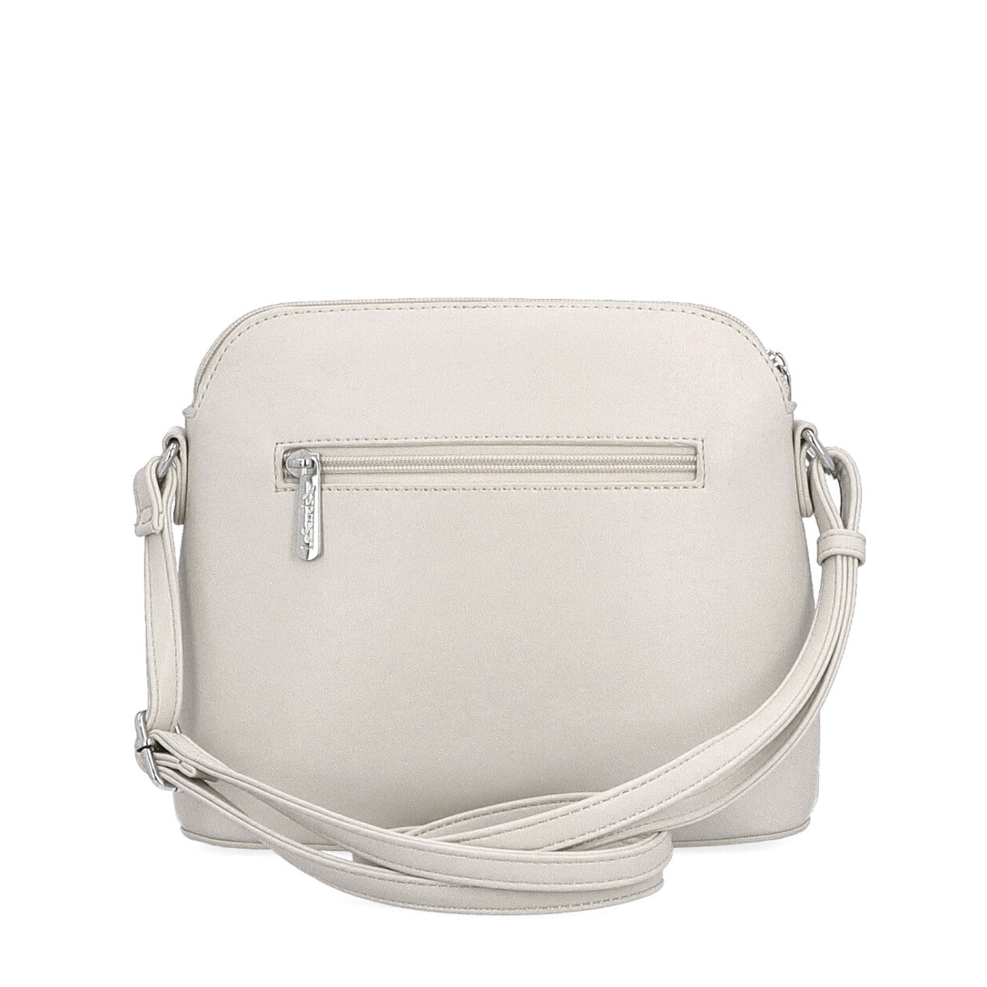 Malá minimalistická crossbody kabelka Le Sands materiál syntetická koža zapínanie na zips farba béžová veľkosť malá 7712 BE Zozadu
