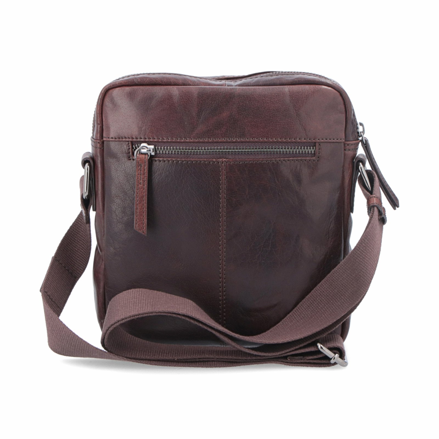 Kožená crossbody taška Poyem materiál kože farba hnedá veľkosť malá 2206 Poyem H Zozadu
