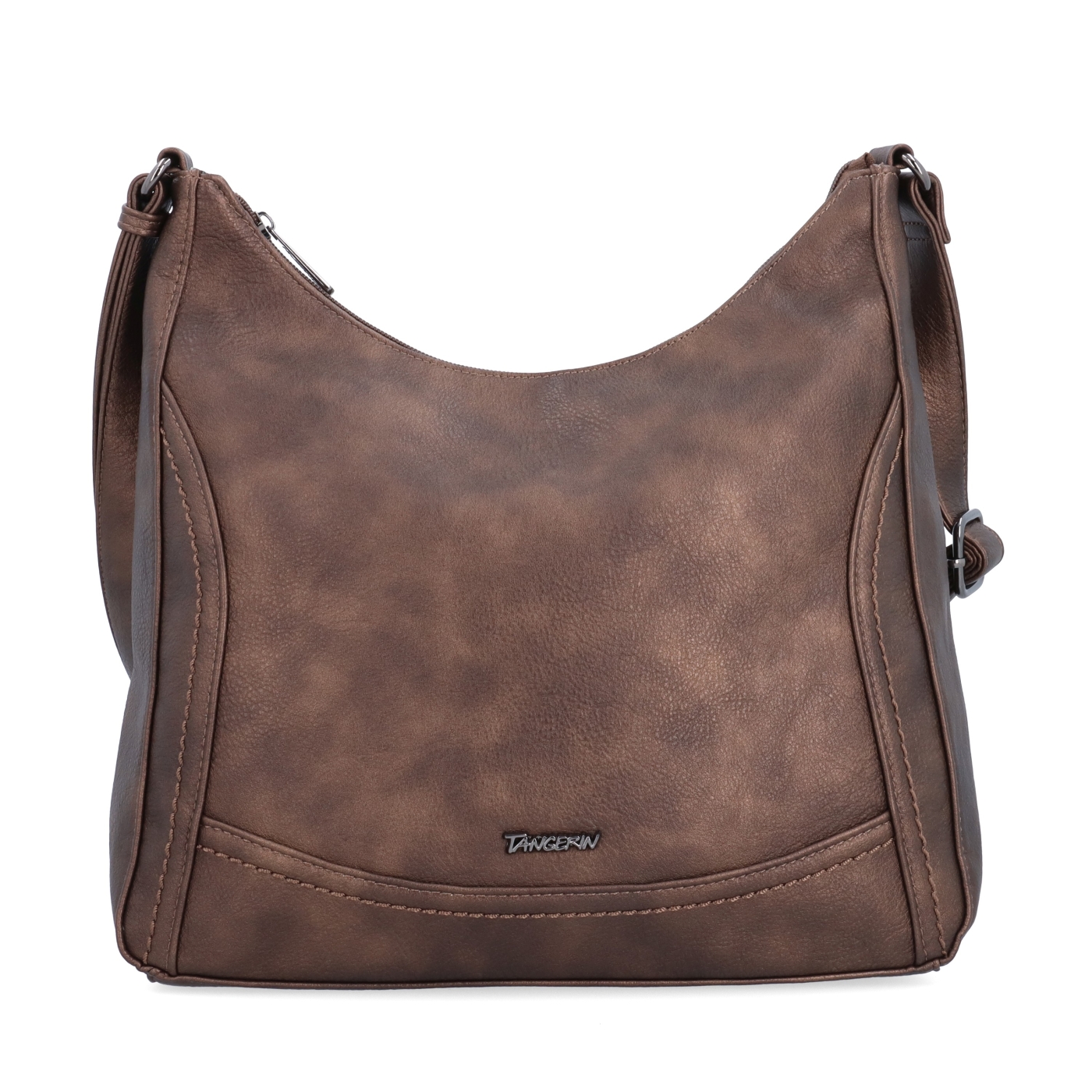 Mestská crossbody kabelka zo syntetickej kože Tangerin materiál syntetická koža zapínanie na zips farba metalíza veľkosť stredná 8046 BR Spredu