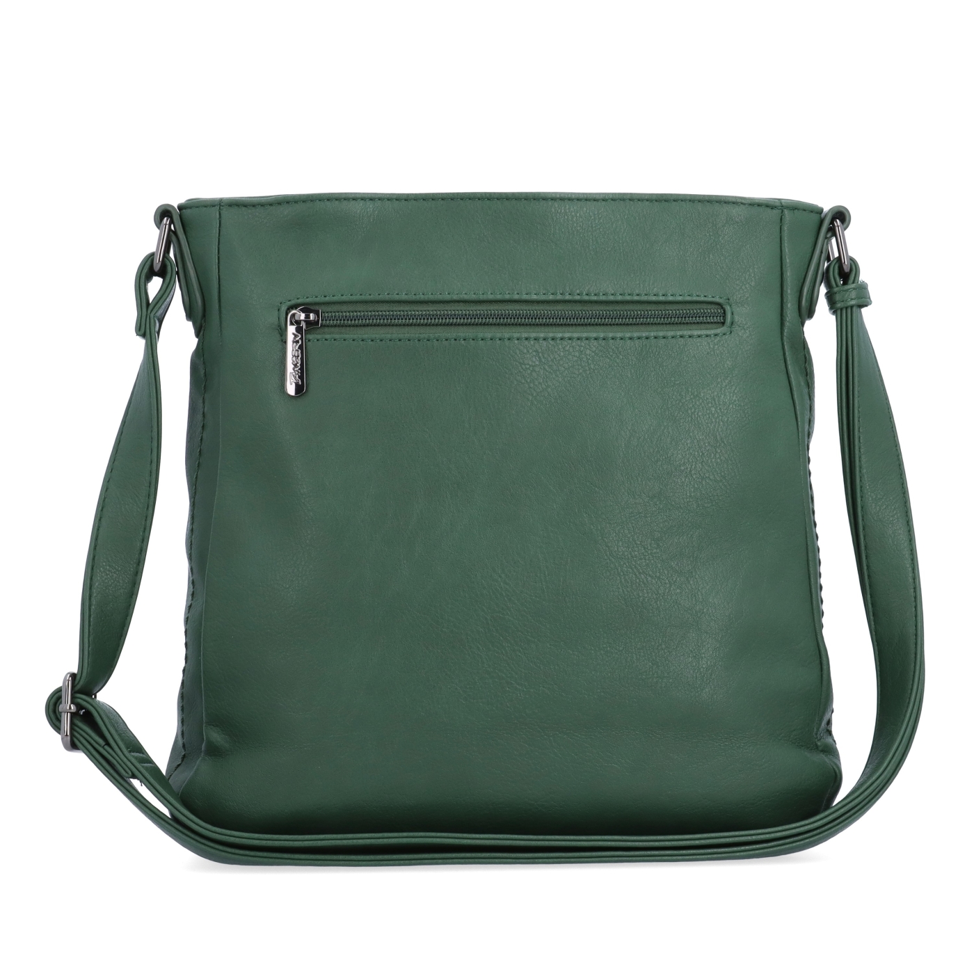 Crossbody kabelka s nastaviteľným popruhom Tangerin materiál syntetická koža zapínanie na zips farba zelená veľkosť stredná 8049 TZE Zozadu
