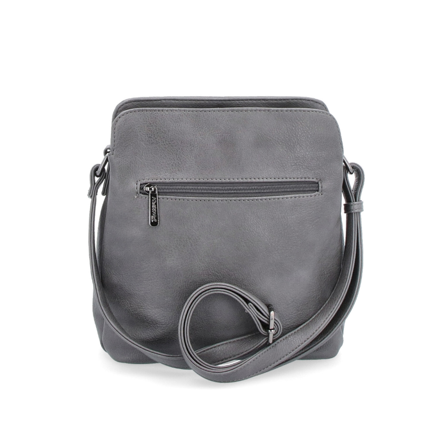 Crossbody kabelka Tangerin materiál syntetická koža zapínanie na zips farba sivá veľkosť malá 8021 TS Zozadu