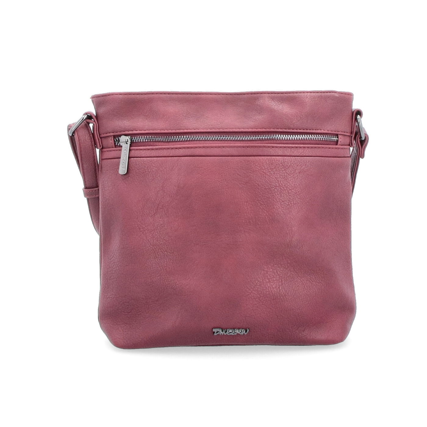 Menší crossbody kabelka Tangerin materiál syntetická koža zapínanie na zips farba vínová veľkosť stredná 8022 BO Spredu