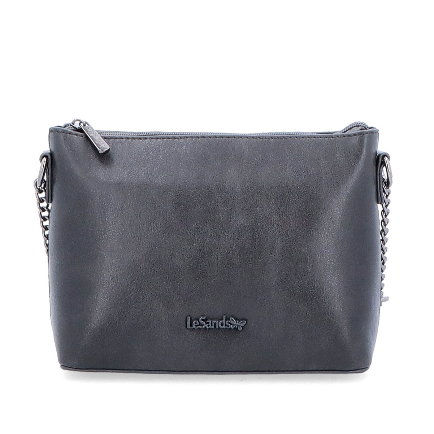 Spoločenská crossbody kabelka s retiazkou Le Sands materiál syntetická koža zapínanie na zips farba sivá veľkosť malá 7708 TS Spredu