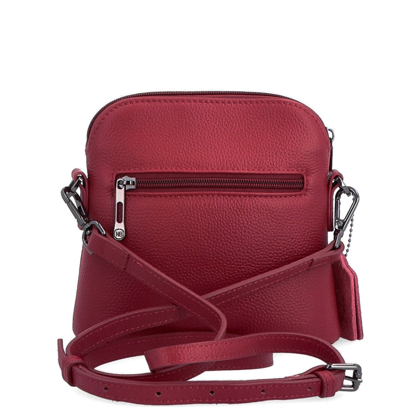 Malá kožená crossbody kabelka Noelia Bolger materiál kože zapínanie na zips farba červená veľkosť malá NB 3017 CV Zozadu
