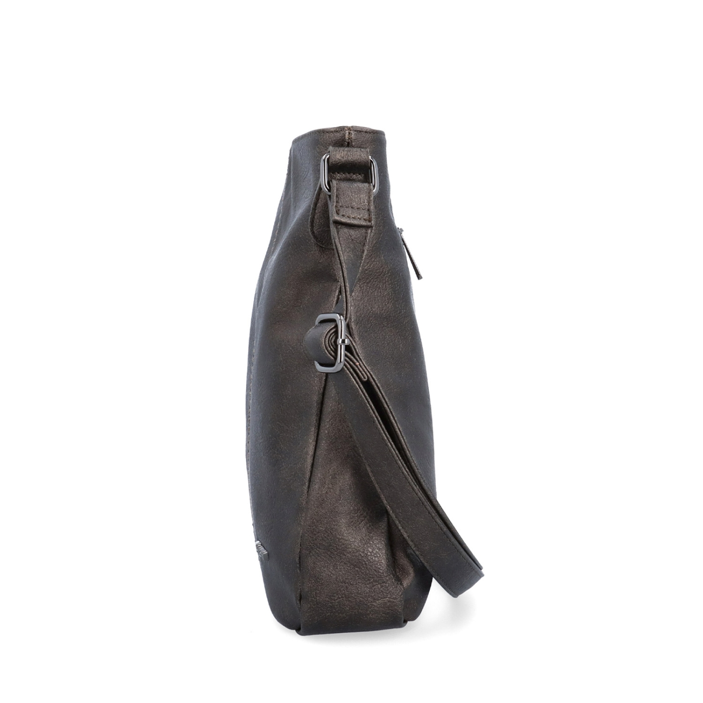 Crossbody kabelka s jednoduchým prešívaním Tangerin materiál syntetická koža zapínanie na zips farba sivá veľkosť stredná 8003 ANT Z boku